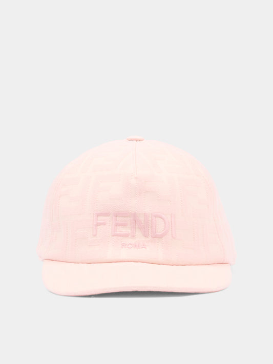 Cappello rosa per bambina con FF,Fendi Kids,JFP082 AWF6 F0QD1