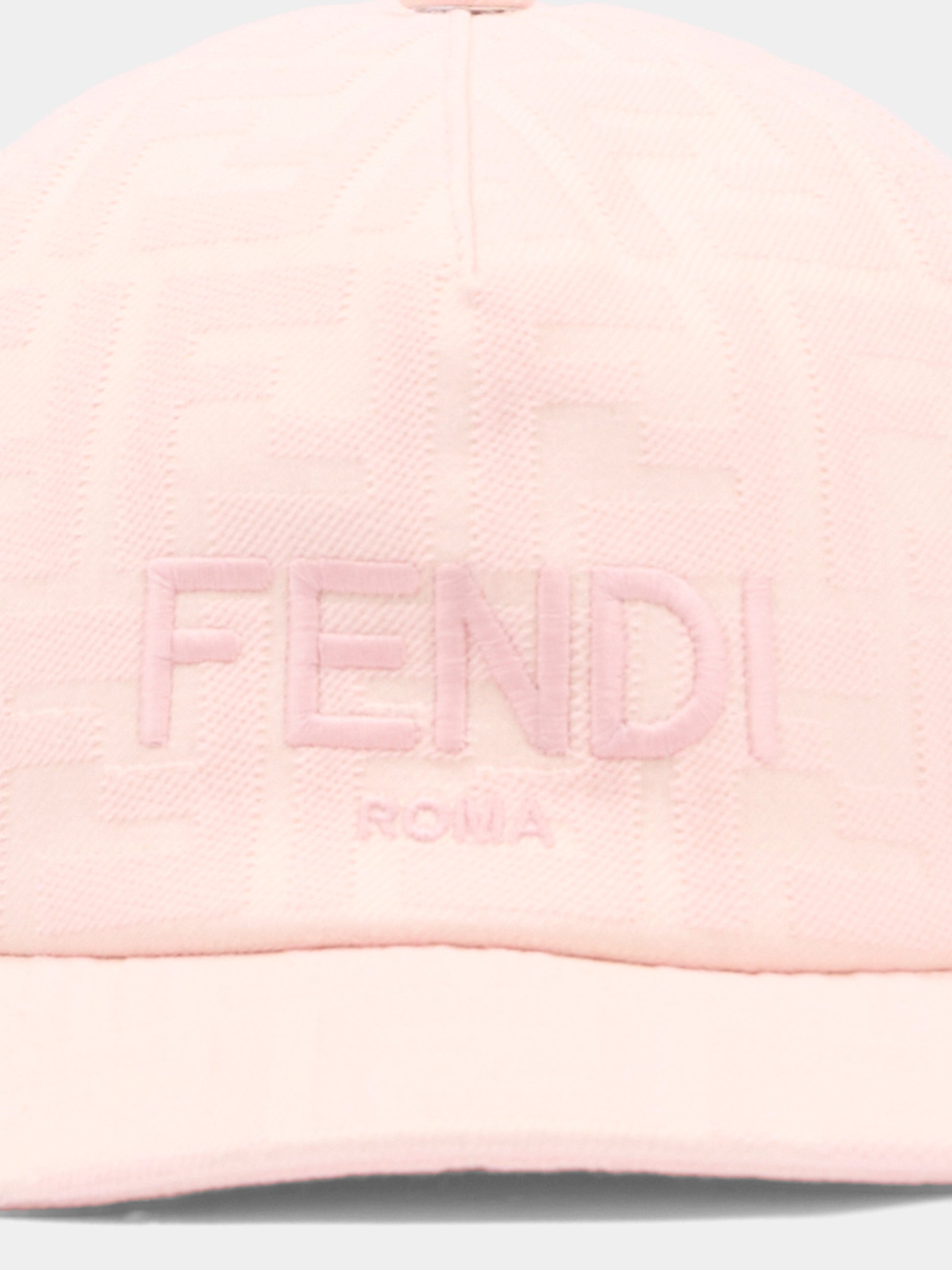 Cappello rosa per bambina con FF,Fendi Kids,JFP082 AWF6 F0QD1