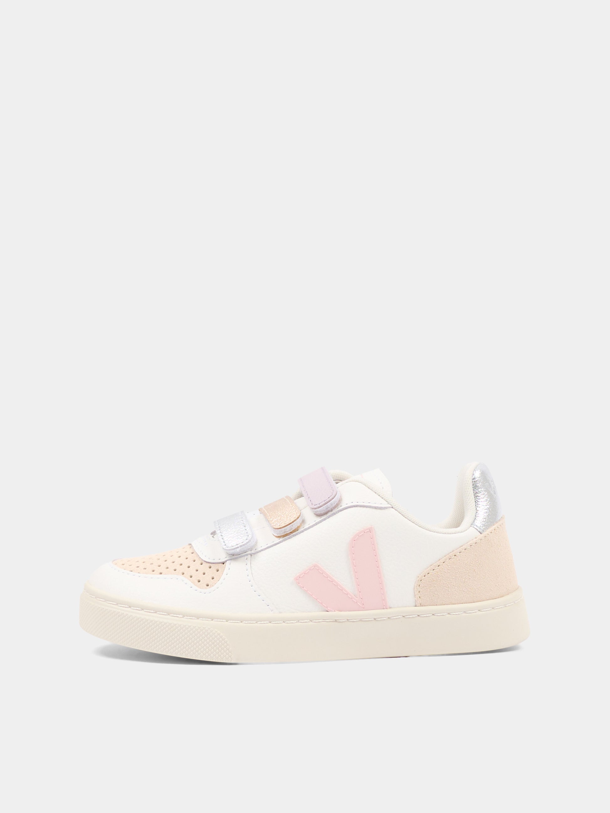 Sneakers bianca per bambina con logo,Veja,CV0521505C