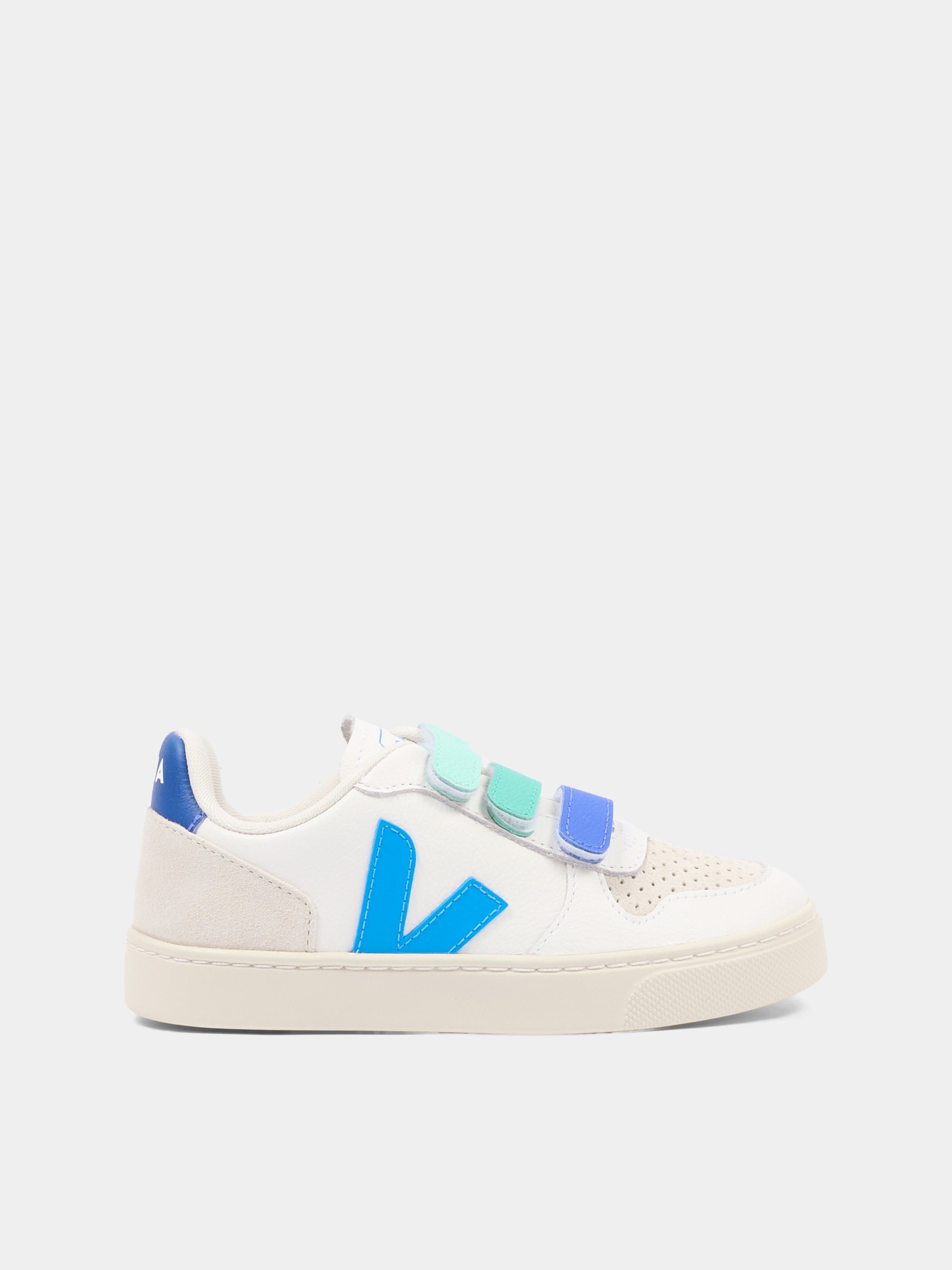 Sneakers V-10 bianche per bambino con logo,Veja,CV0521503C