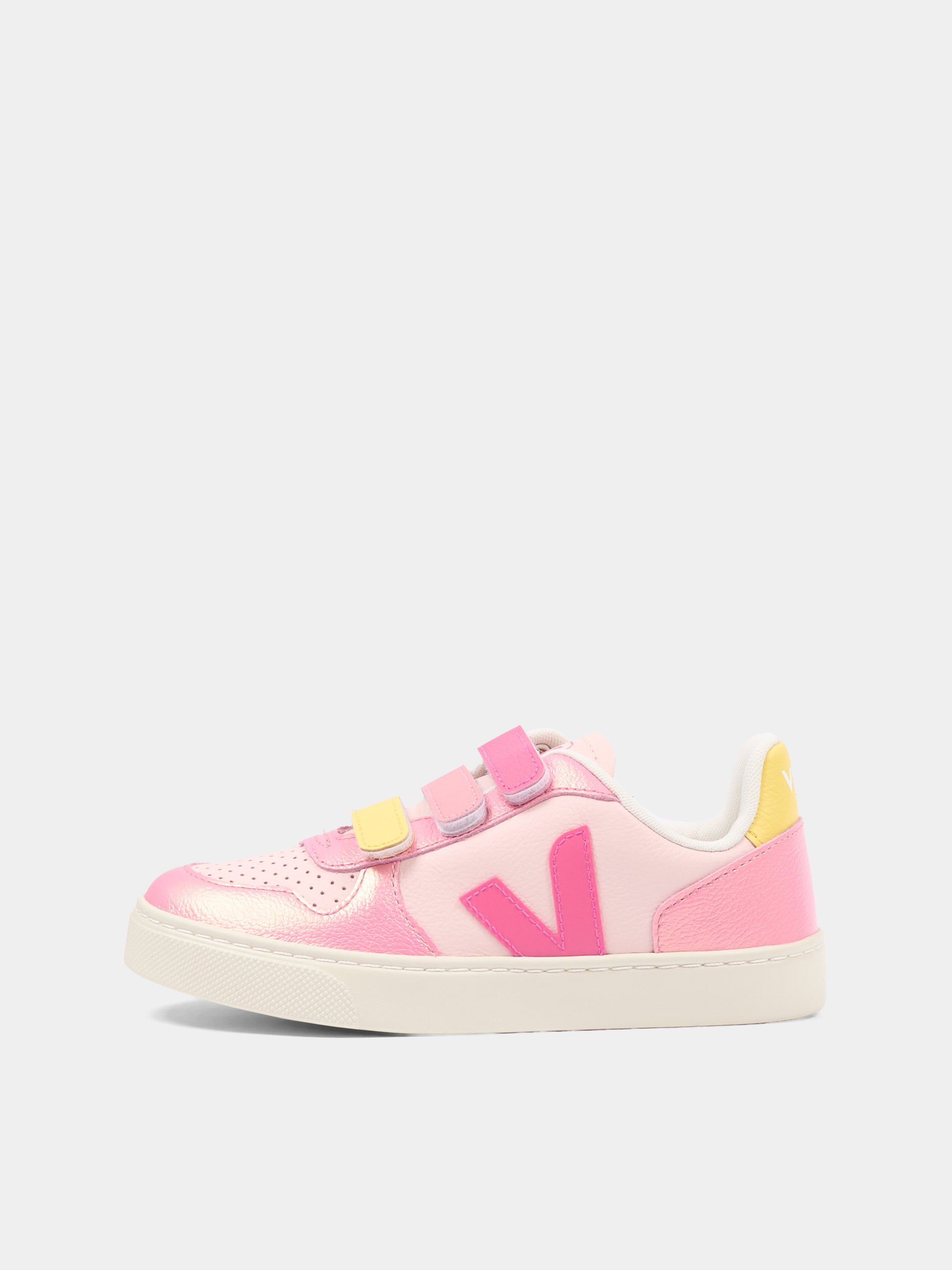 Sneakers basse rosa per bambina con logo,Veja,CV0521502C