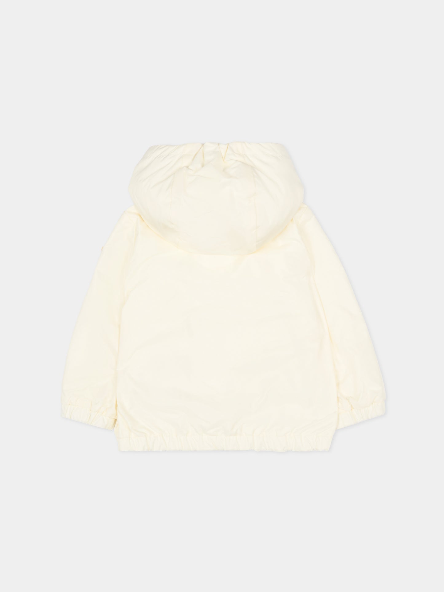 Giacca a vento Nigar avorio per neonata con logo,Moncler Kids,L1951 1A00011 53A5E 034