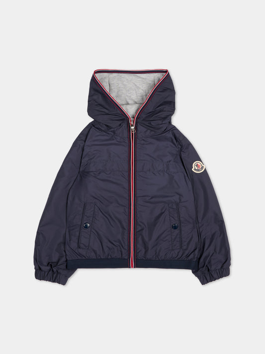 Giacca a vento Anton blu per neonati con logo,Moncler Kids,L1951 1A00022 53A5E 742