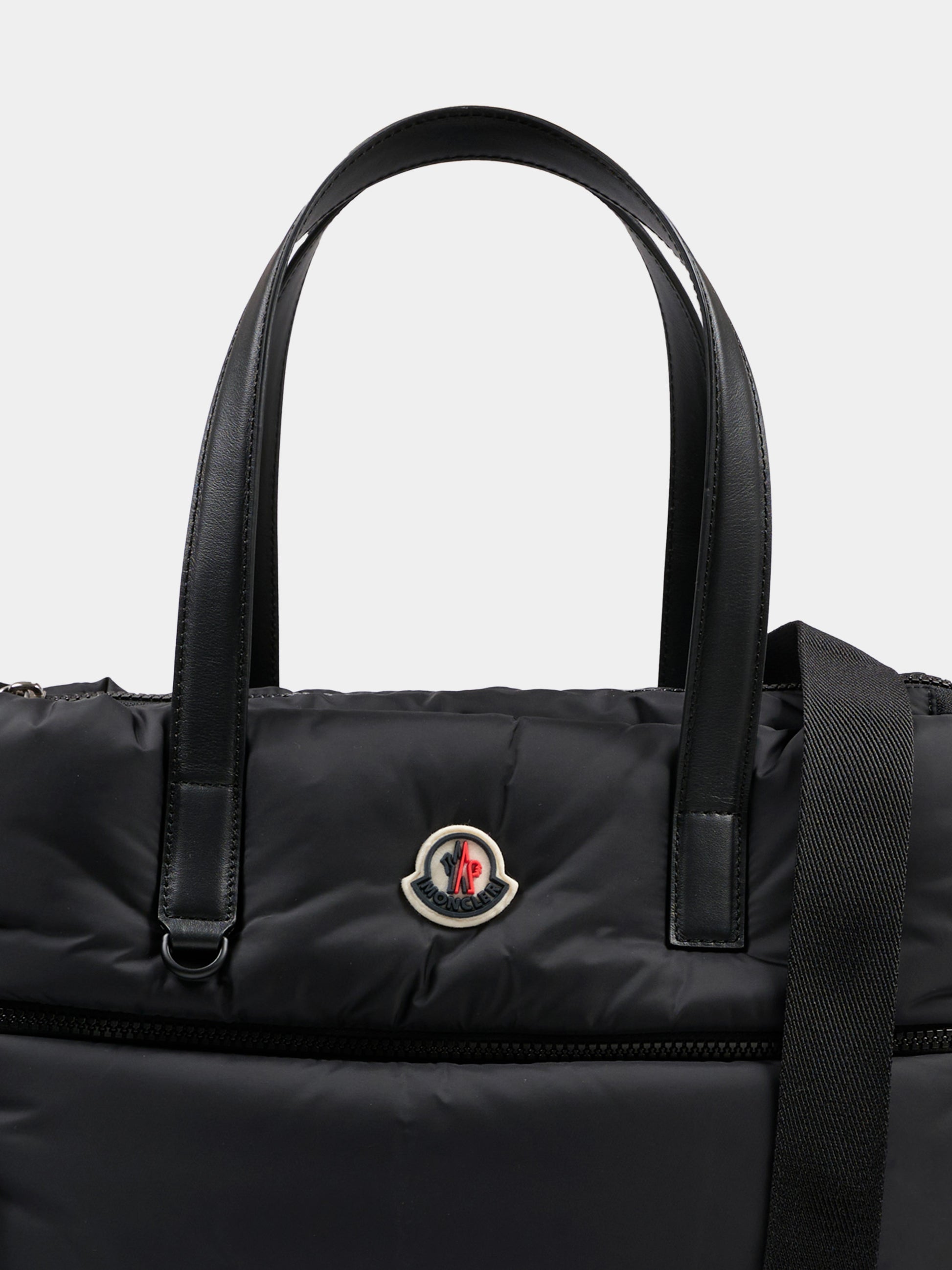 Borsa mamma nera per neonati con logo,Moncler Kids,L1951 5D00001 M6811 999