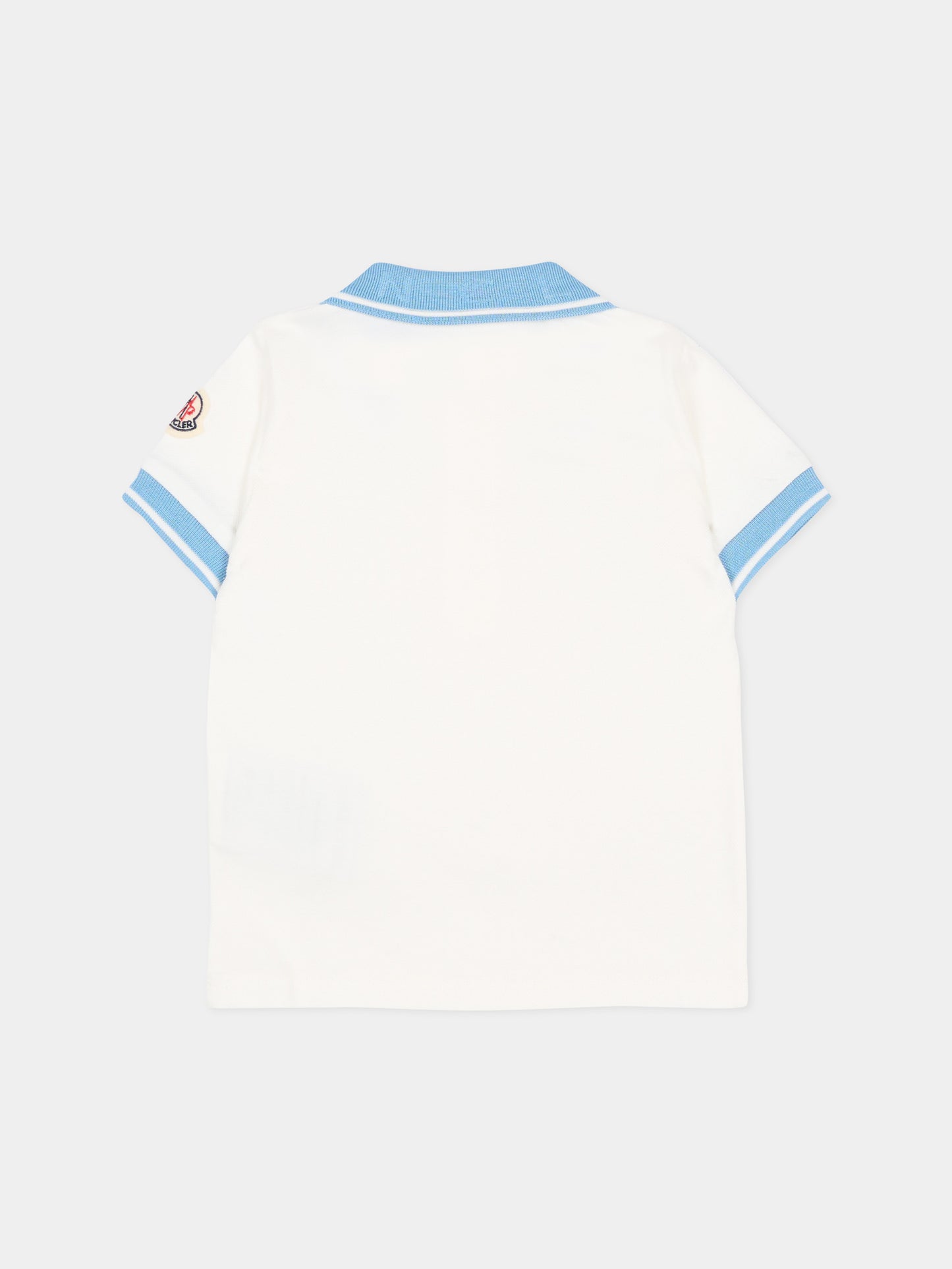 Polo bianca per neonato con logo,Moncler Kids,L1951 8A00001 8496F 034