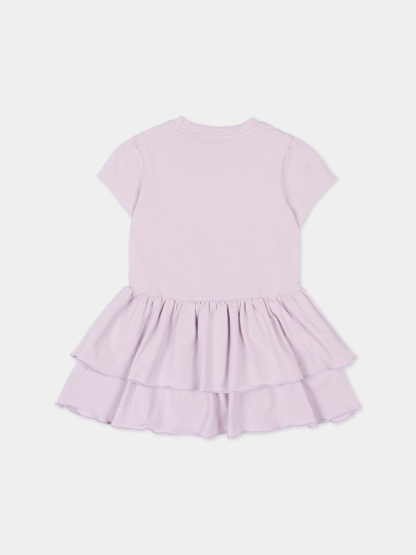 Vestito lilla per neonata con logo,Moncler Kids,L1951 8I00004 89AUM 509