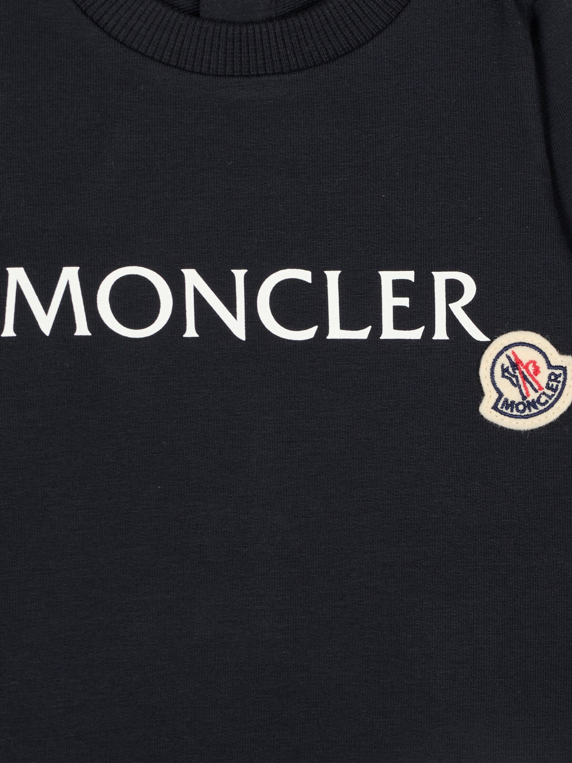Tutina blu per neonati con logo,Moncler Kids,L1951 8L00004 89B9Y 778