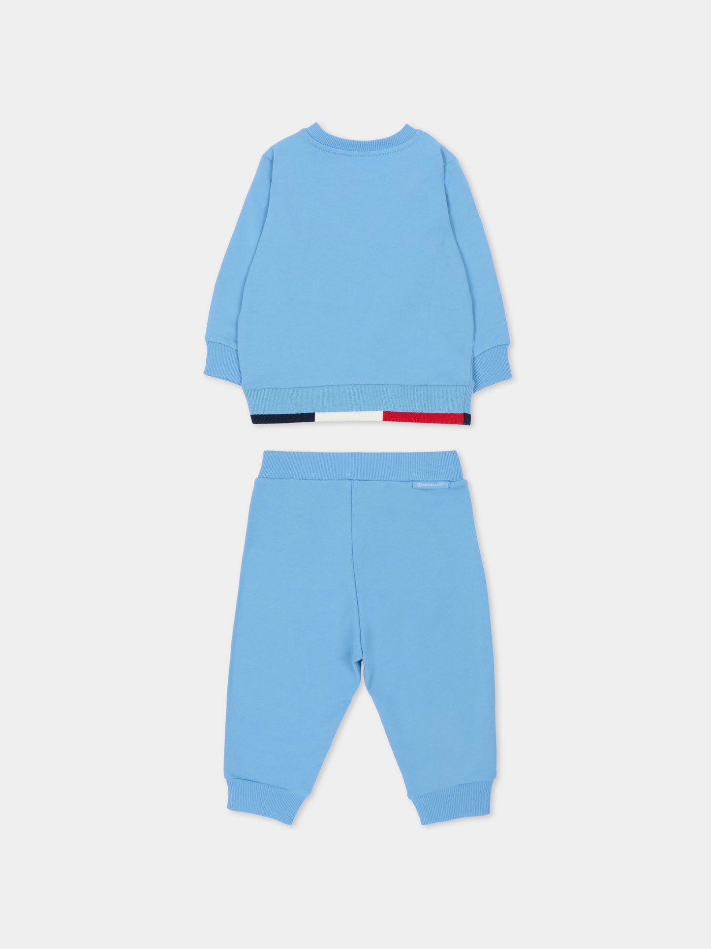 Completo azzurro per neonato con logo,Moncler Kids,L1951 8M00008 89AEB 70Q