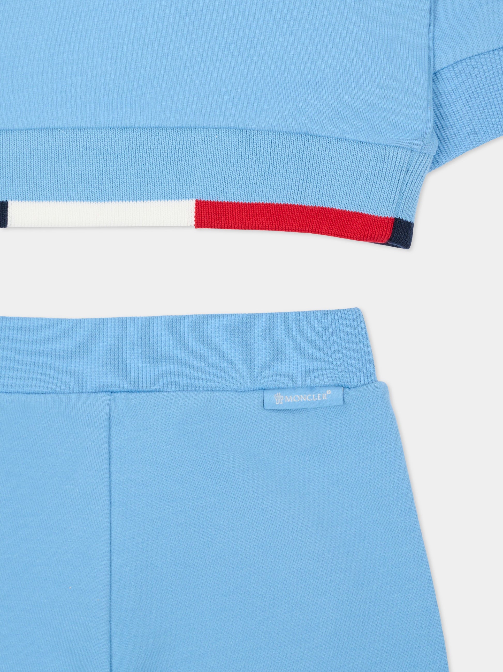 Completo azzurro per neonato con logo,Moncler Kids,L1951 8M00008 89AEB 70Q