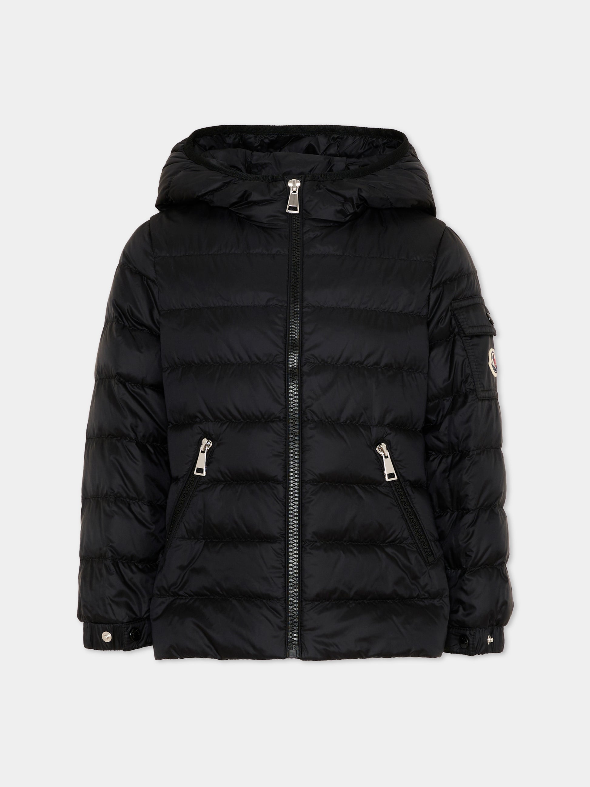 Piumino Gles nero per bambina con logo,Moncler Kids,L1954 1A00031 597YF 999
