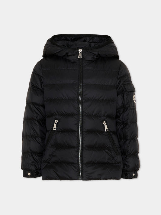Piumino Gles nero per bambina con logo,Moncler Kids,L1954 1A00031 597YF 999