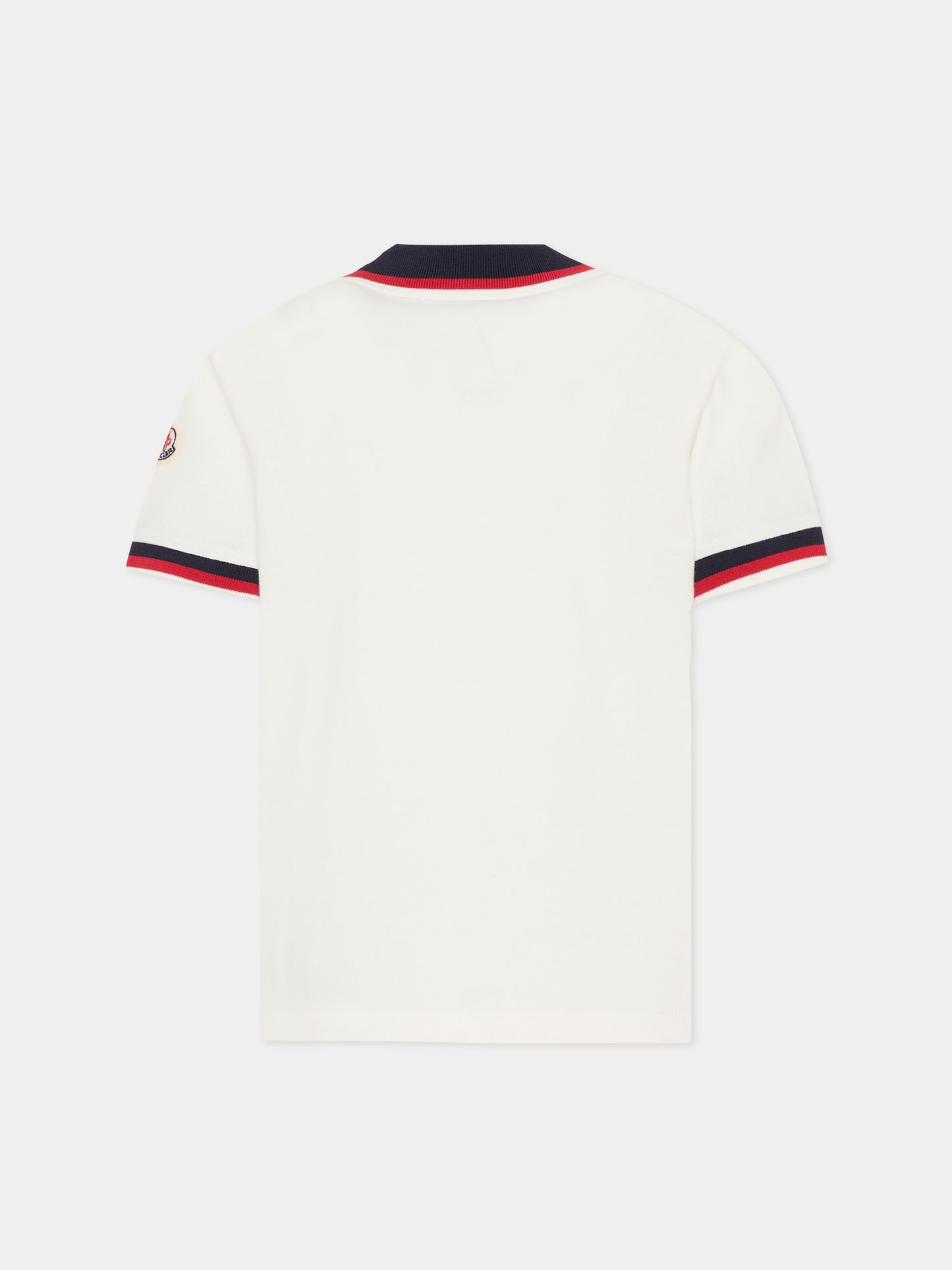 Polo avorio per bambino con logo,Moncler Kids,L1954 8A00003 8496W 034