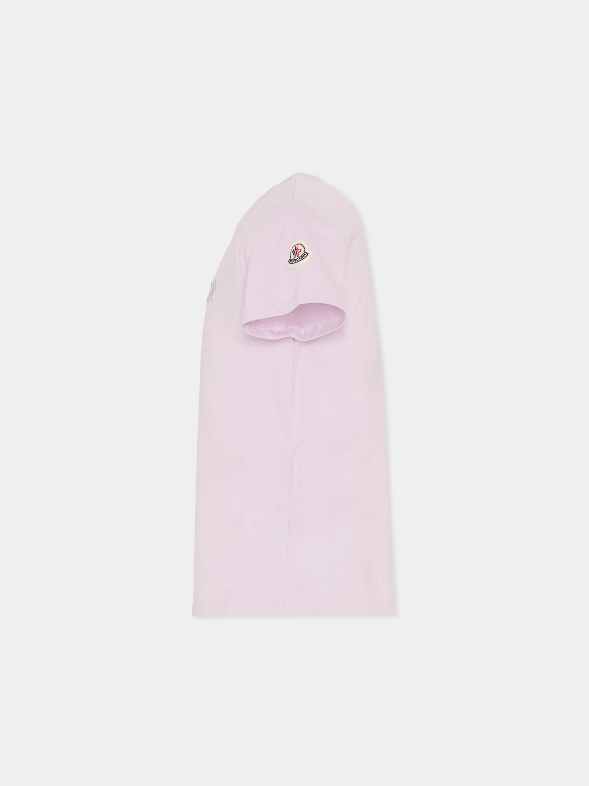 T-shirt lilla per bambina con logo,Moncler Kids,L1954 8C00009 89AT9 509