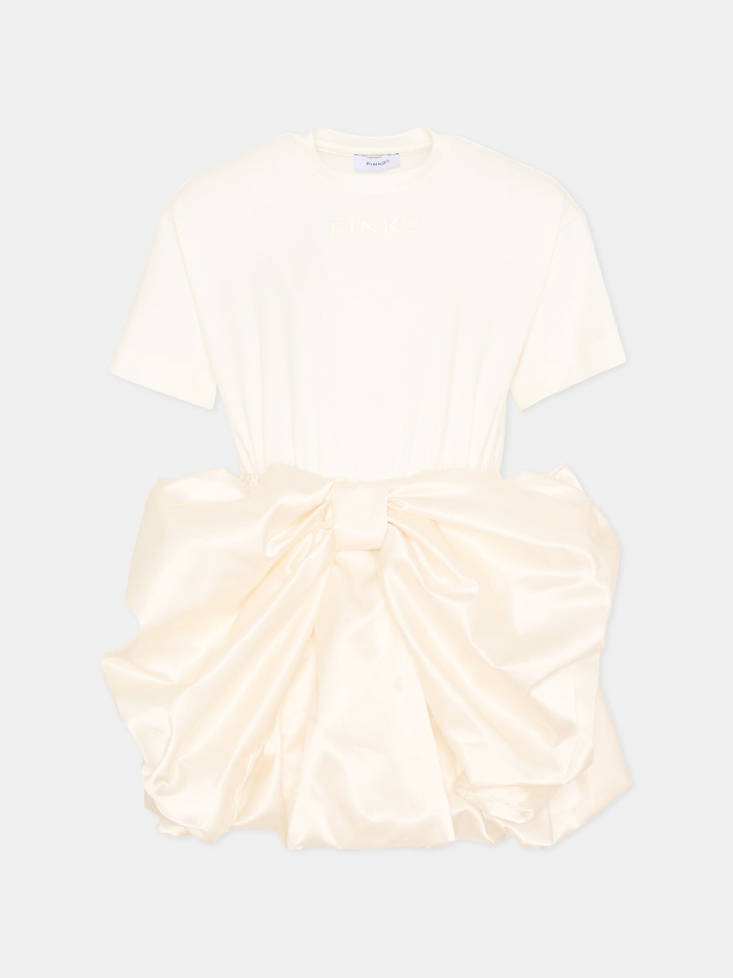 Abito elegante avorio per bambina con fiocco,Pinko,KFAB040.0.JE017.0000