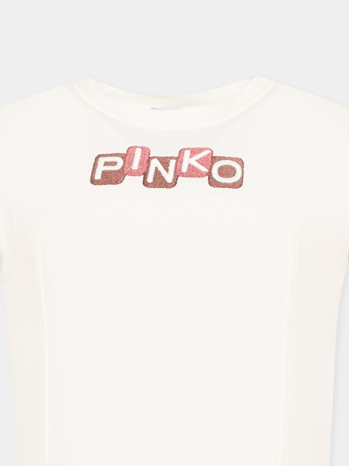T-shirt bianca per bambina con logo,Pinko,KFTS038.C.JEO17.0987