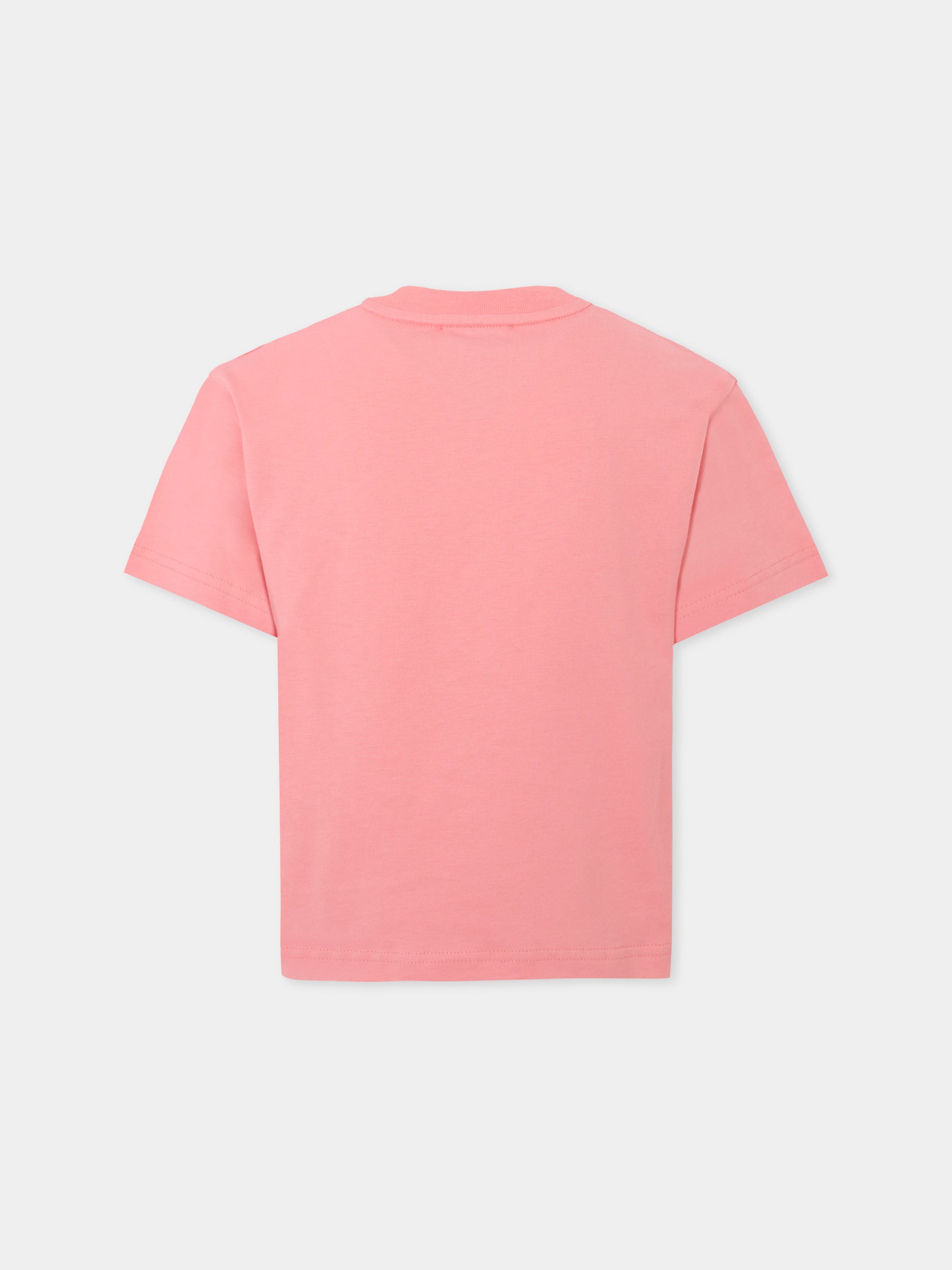 T-shirt rosa per bambina con logo,Lanvin Petite,N30215 49C