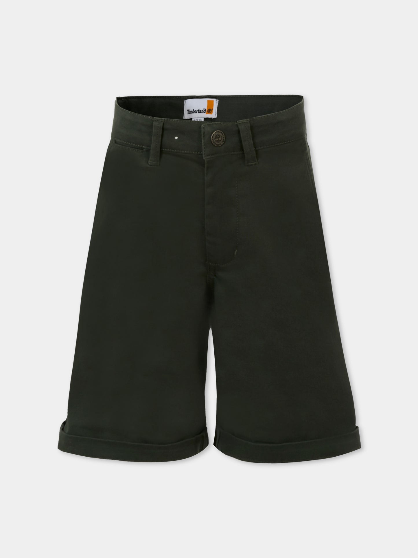 Shorts verdi per bambino con logo,Timberland,T60453 72A