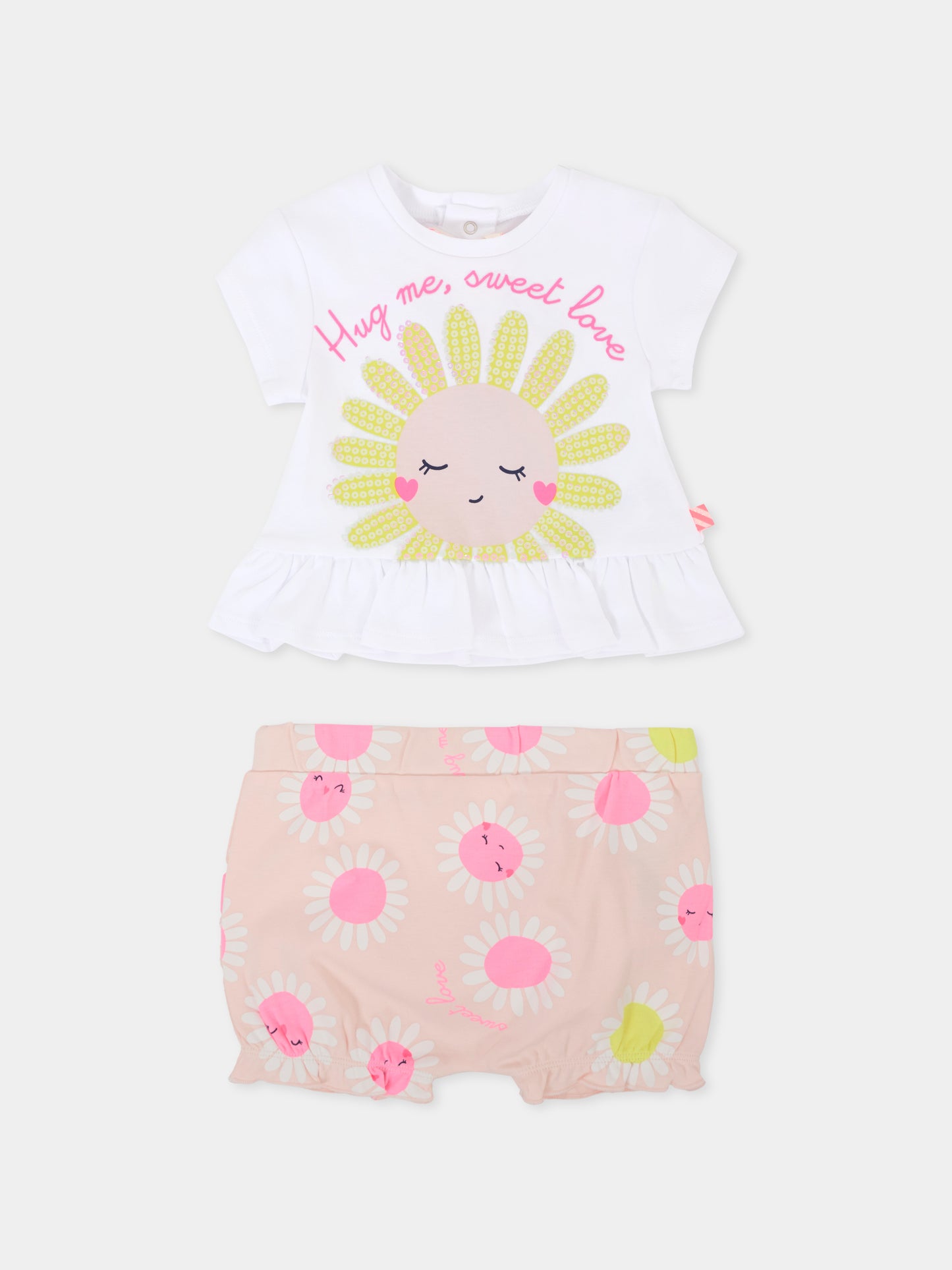 Completo bianco per neonata con margherita,Billieblush,U21081 N34