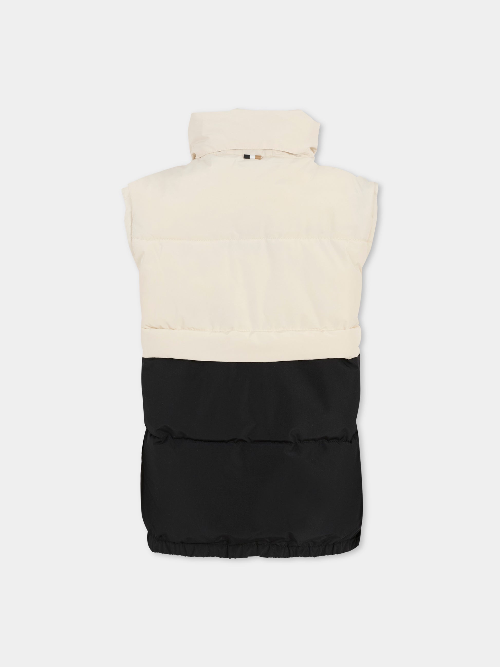 Gilet beige per bambino con logo,Boss,J52059 21C