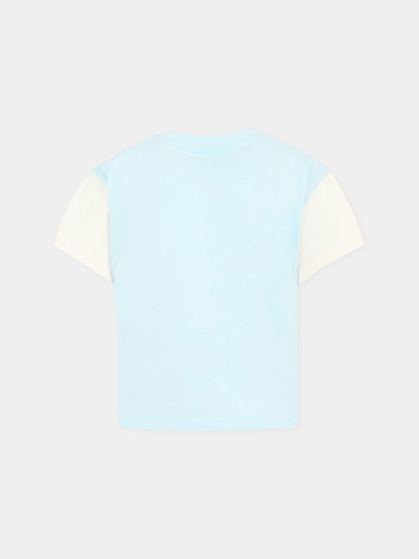 T-shirt celeste per bambino con girasole,Kenzo Kids,K61088 77L