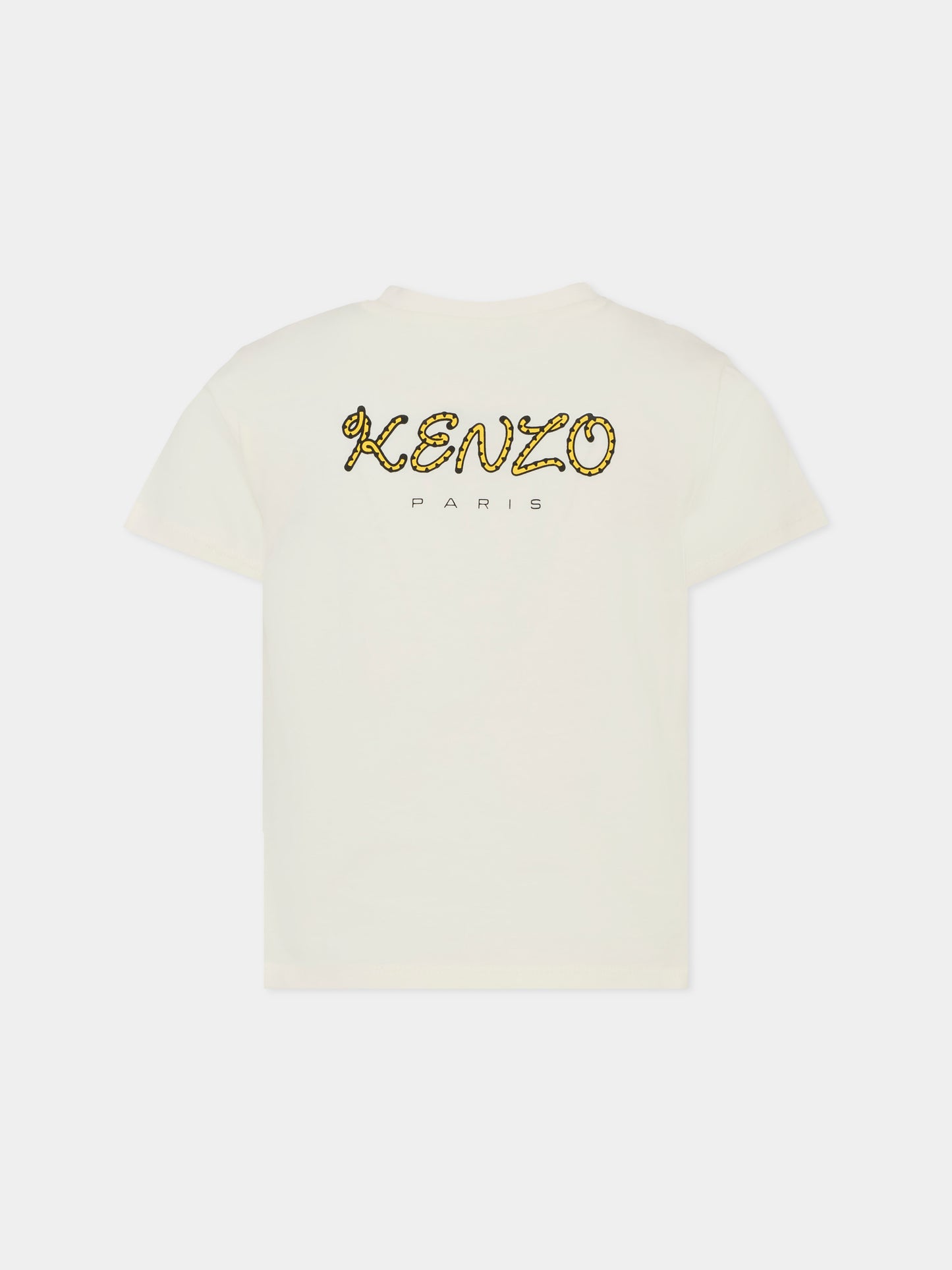 T-shirt avorio per bambini con Kotora,Kenzo Kids,K61138 117