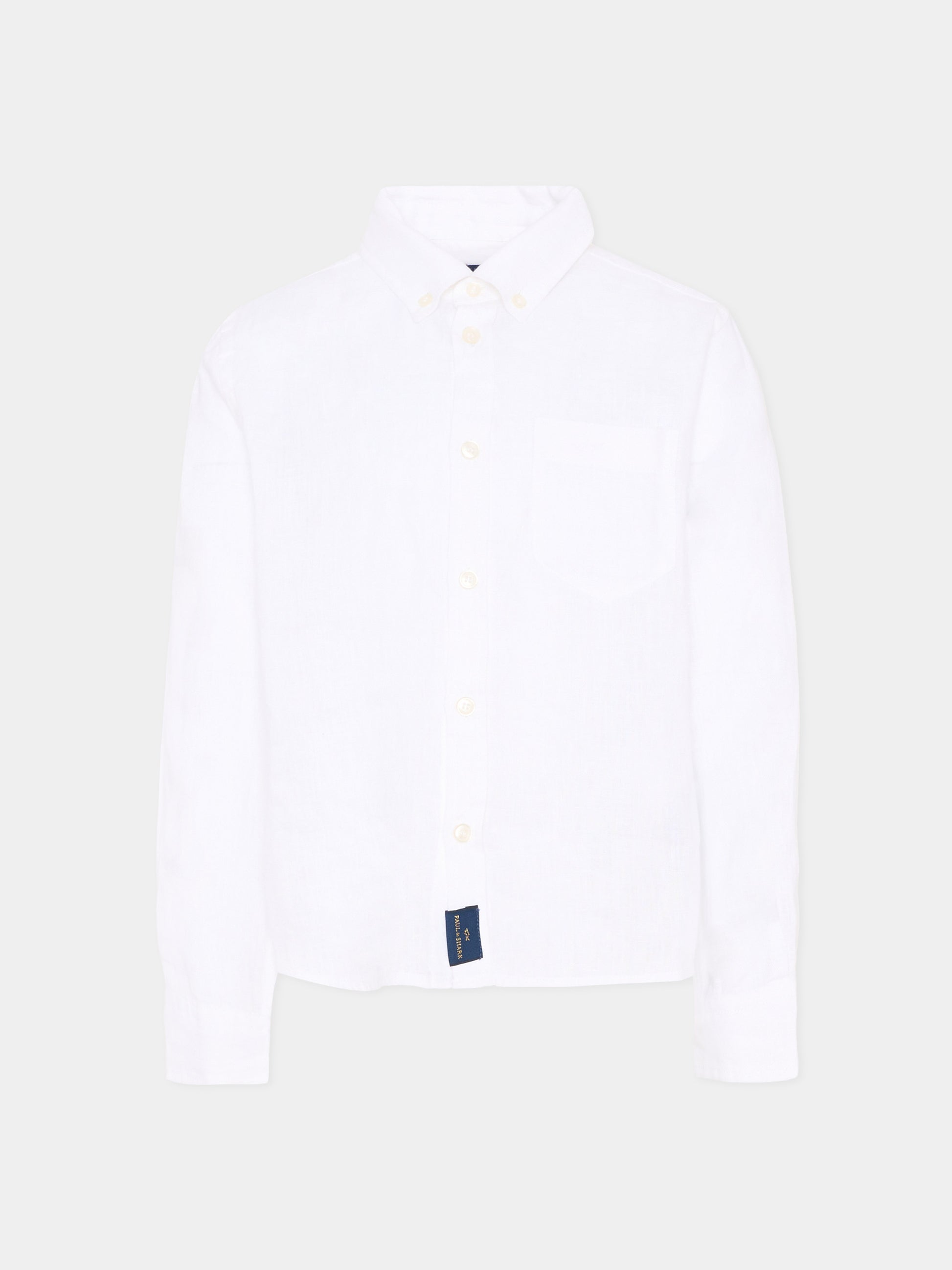 Camicia bianca in lino per bambino,Paul & Shark Junior,WUC001 LUC01 10101