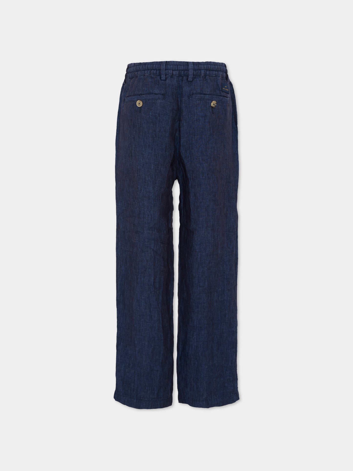 Pantaloni blu in lino per bambino,Paul & Shark Junior,WUP007 LUA04 42370