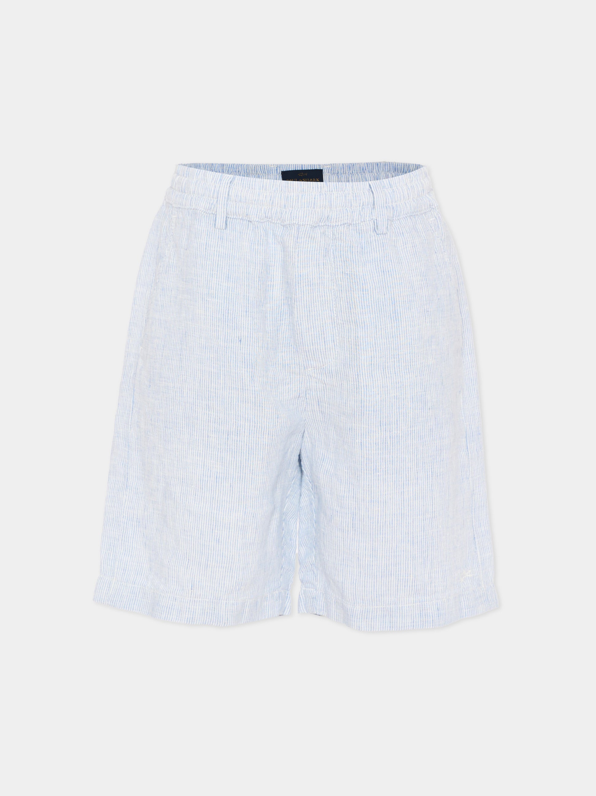 Shorts azzurri per bambino a righe,Paul & Shark Junior,WUQ000 LUE03 80213