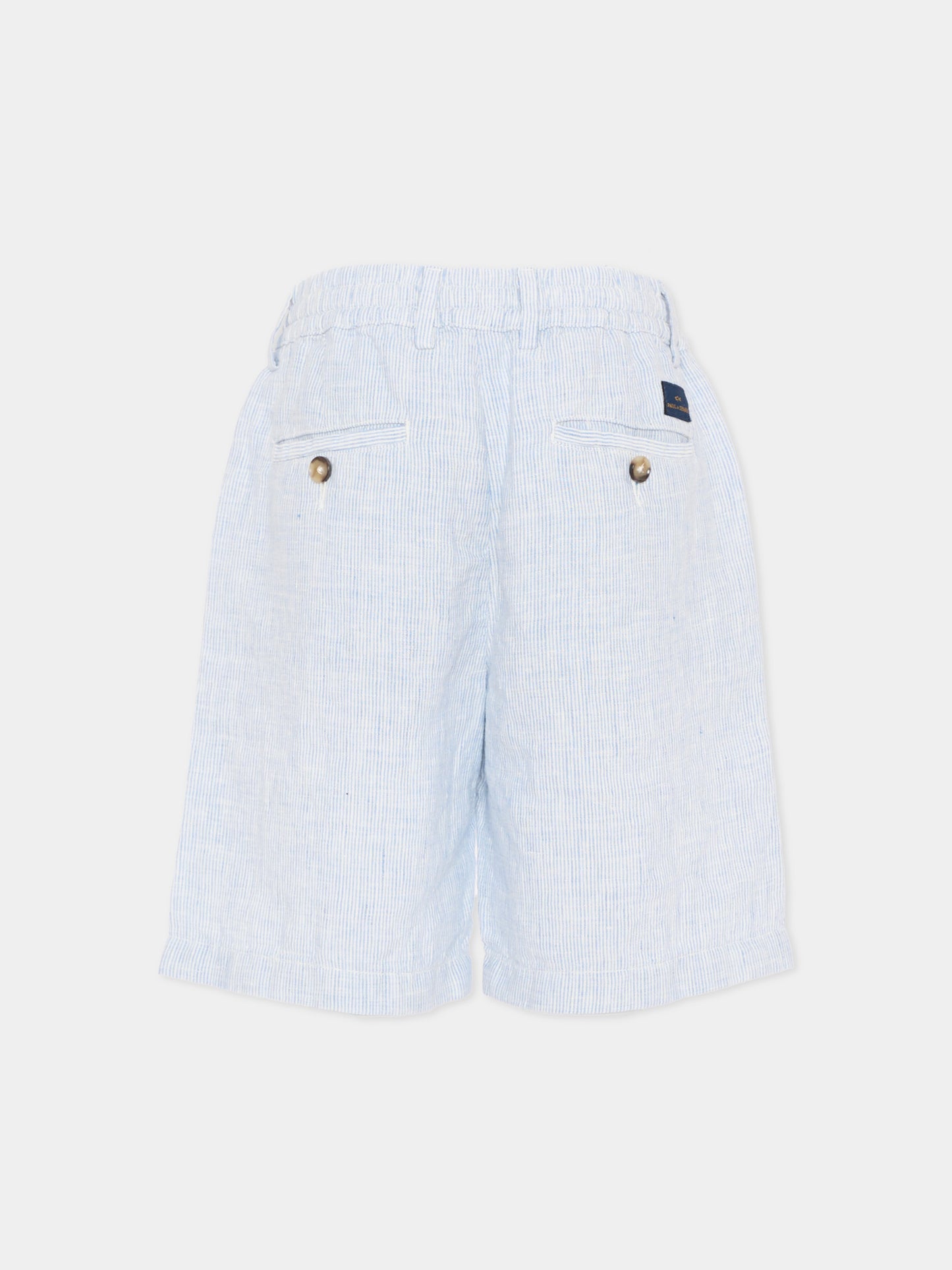Shorts azzurri per bambino a righe,Paul & Shark Junior,WUQ000 LUE03 80213