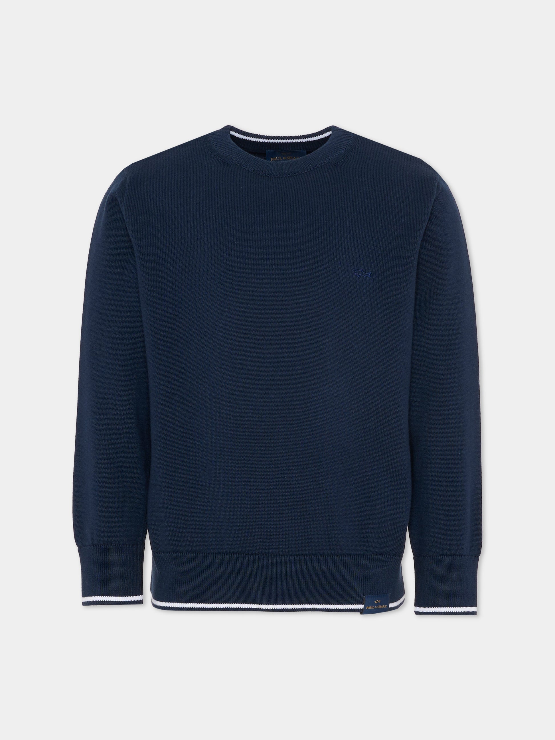 Maglione blu per bambino con ricamo,Paul & Shark Junior,WUW004 LHE85 42370