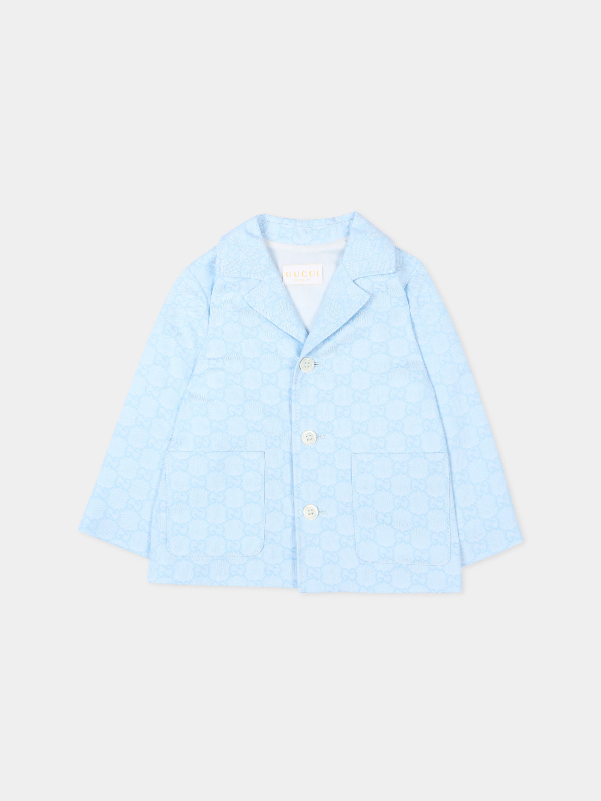Giacca azzurra per neonato con monogram,Gucci Kids,854120 XWA7H 4773