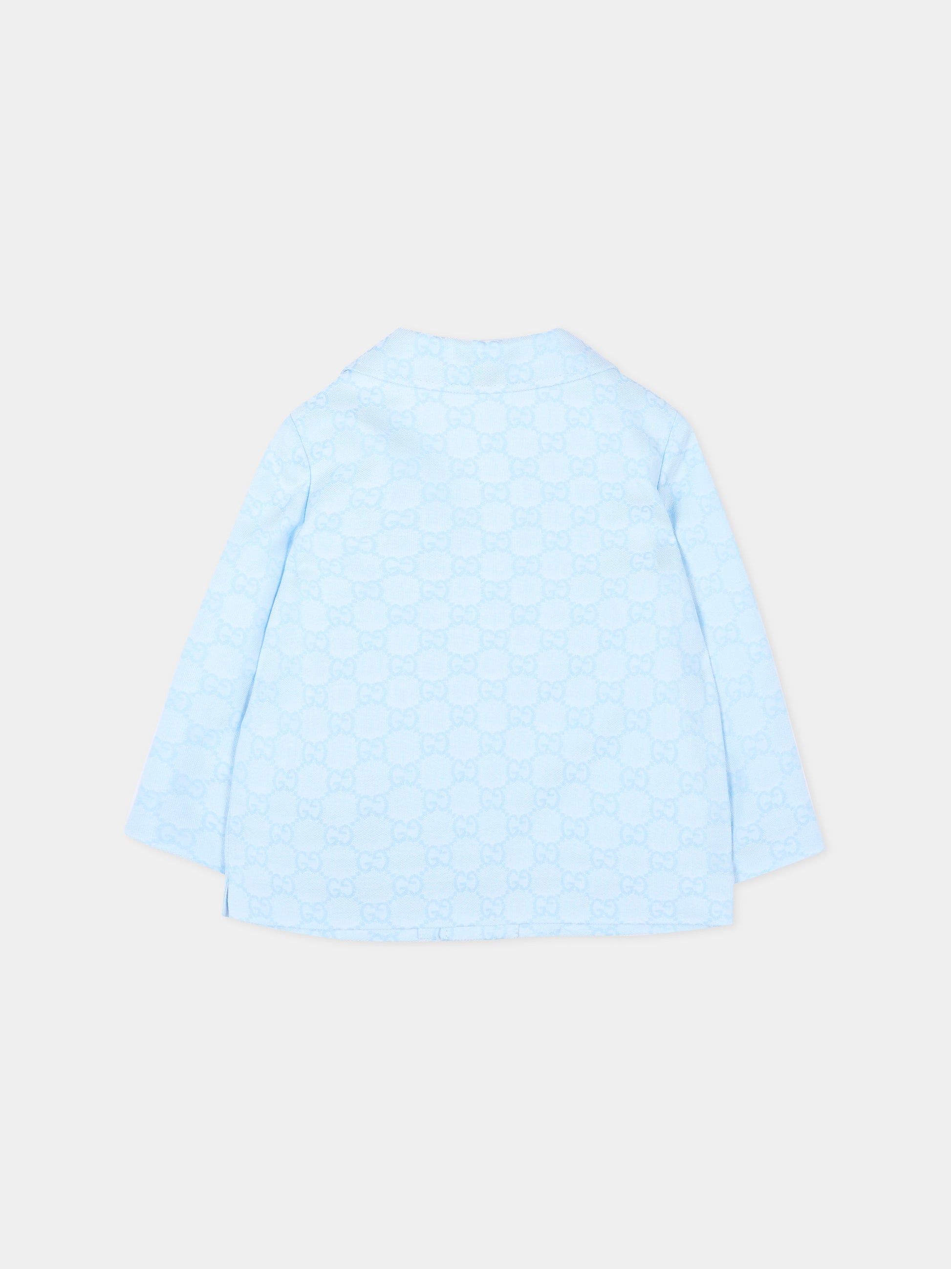 Giacca azzurra per neonato con monogram,Gucci Kids,854120 XWA7H 4773