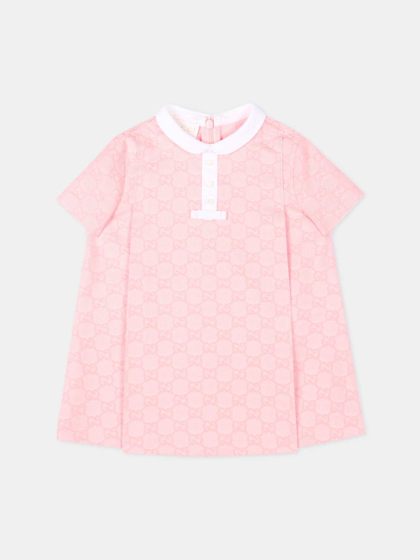Abito rosa con monogram per neonata,Gucci Kids,857351 XWA7H 5753