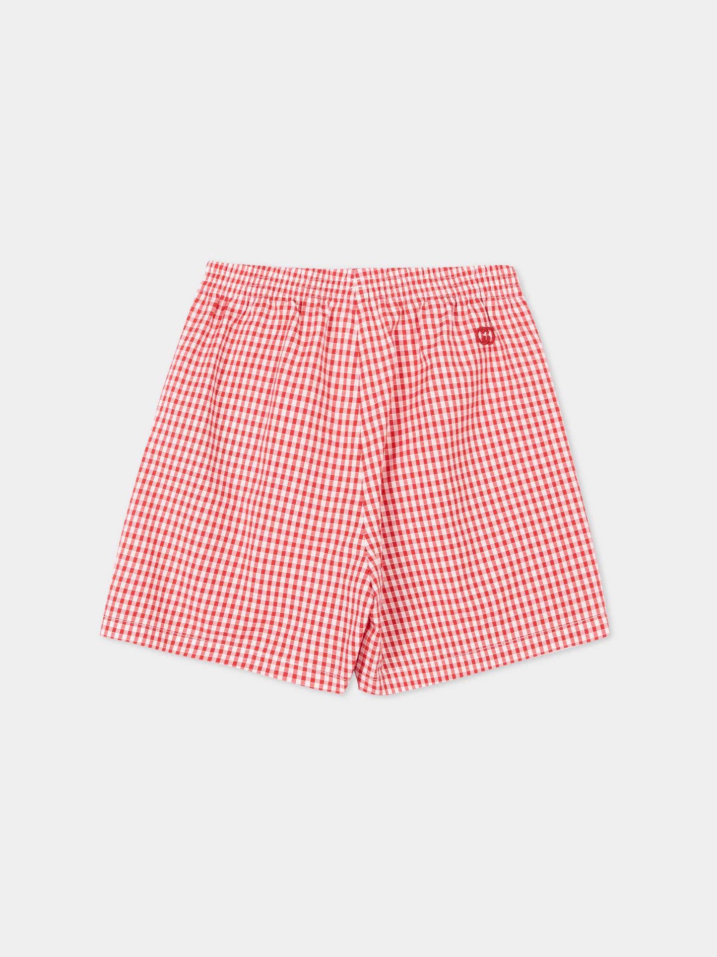 Shorts rossi per neonato vichy con logo,Gucci Kids,848699 XWA7X 6312