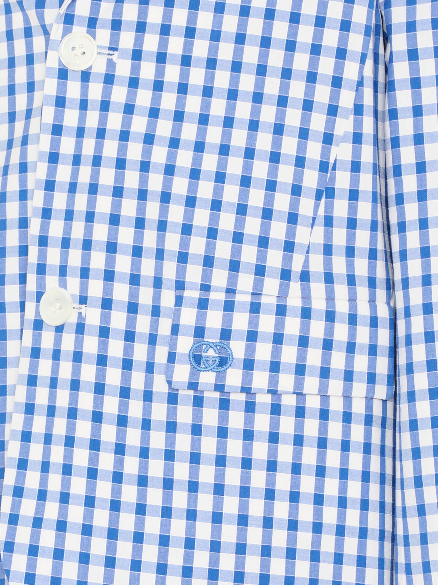 Giacca blu per bambino a quadri vichy con logo,Gucci Kids,848674 XWA75 4337