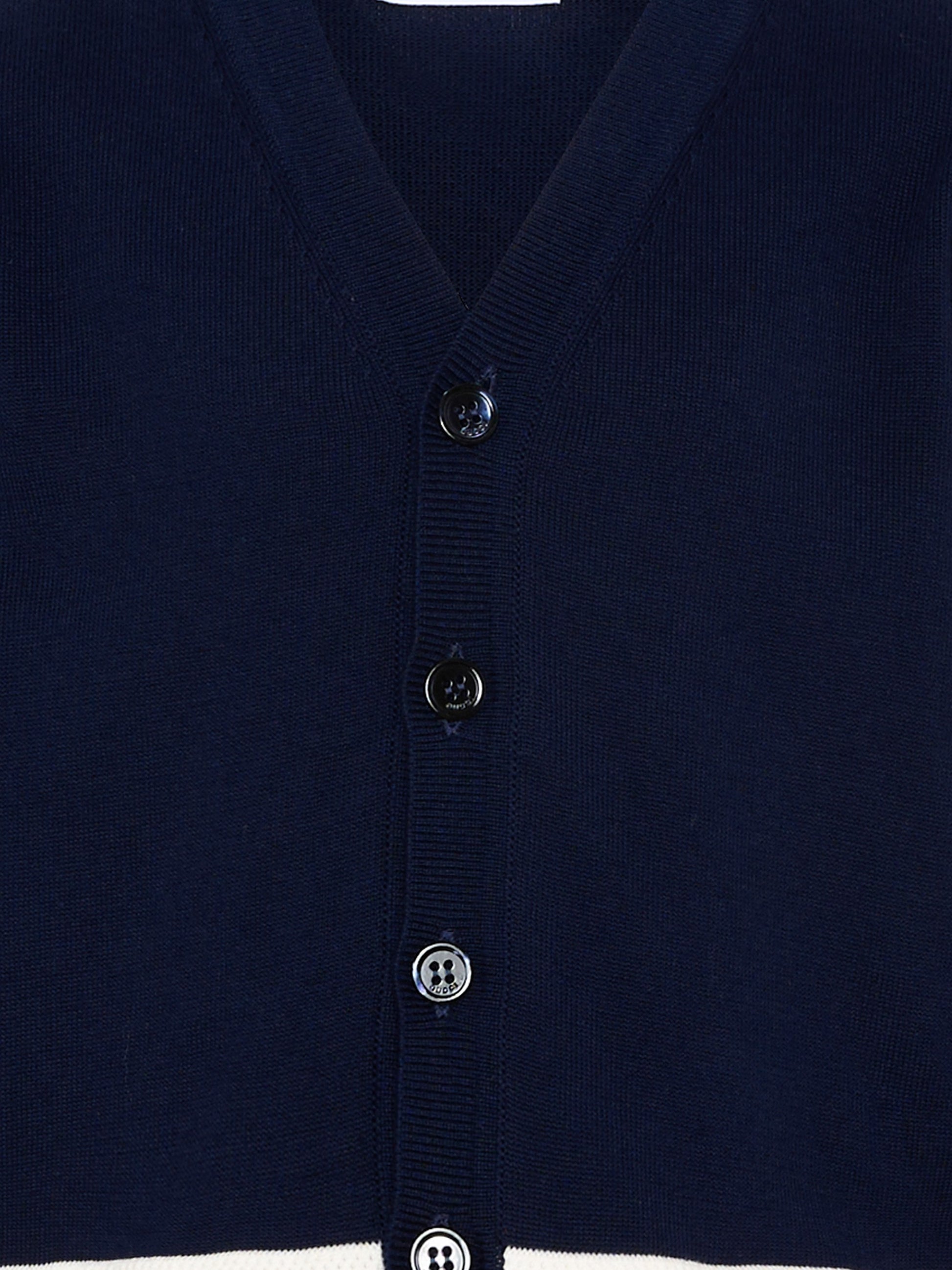 Cardigan blu per bambino con righe Web,Gucci Kids,856443 XKFDC 4044