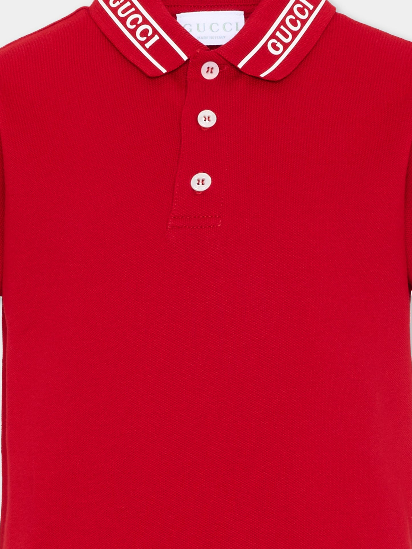 Polo rossa per bambino con logo,Gucci Kids,805405 XJHNL 6540