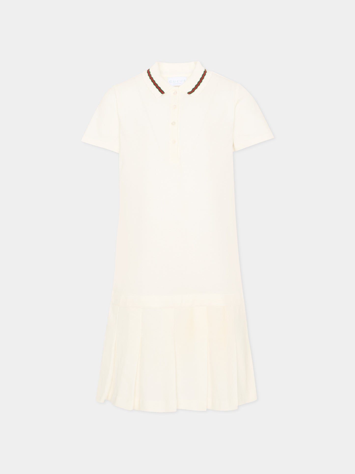 Vestito avorio per bambina con pieghe