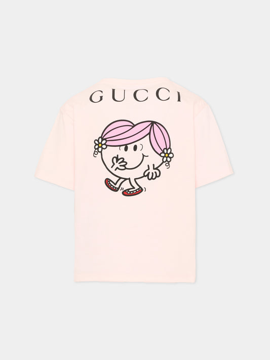 T-shirt rosa per bambina,Gucci Kids,835229 XJHRD 5907