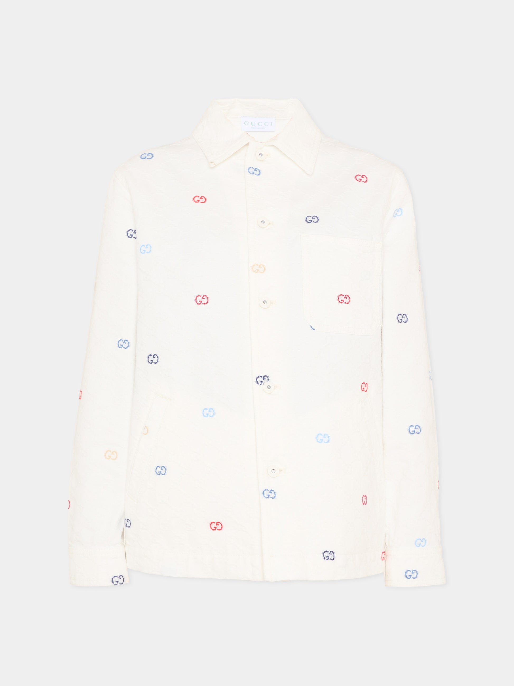 Giubbotto bianco per bambini con monogram,Gucci Kids,826640 XDDFC 9066