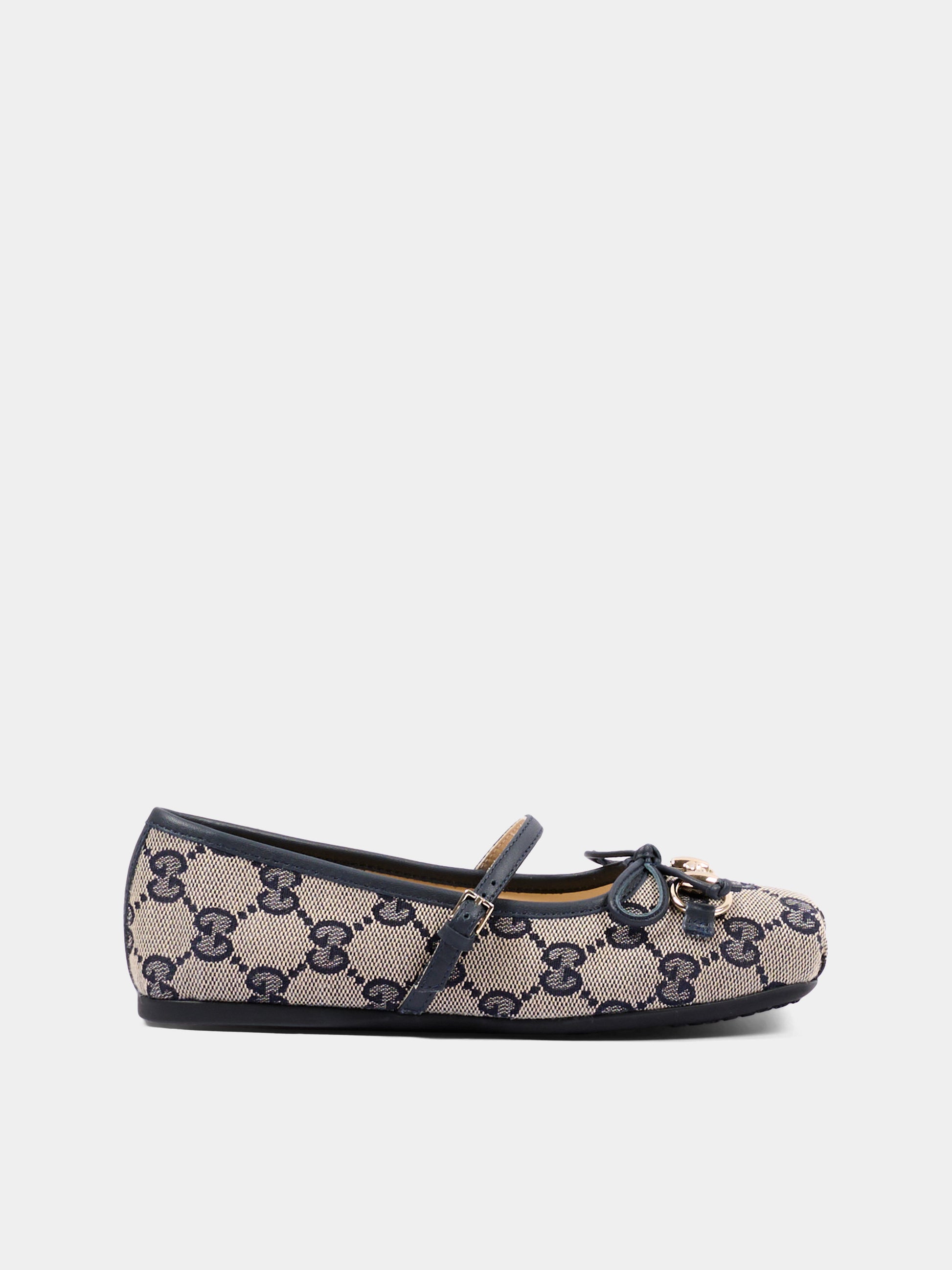 Ballerine beige per bambina con monogram,Gucci Kids,856590 HWK20 4041