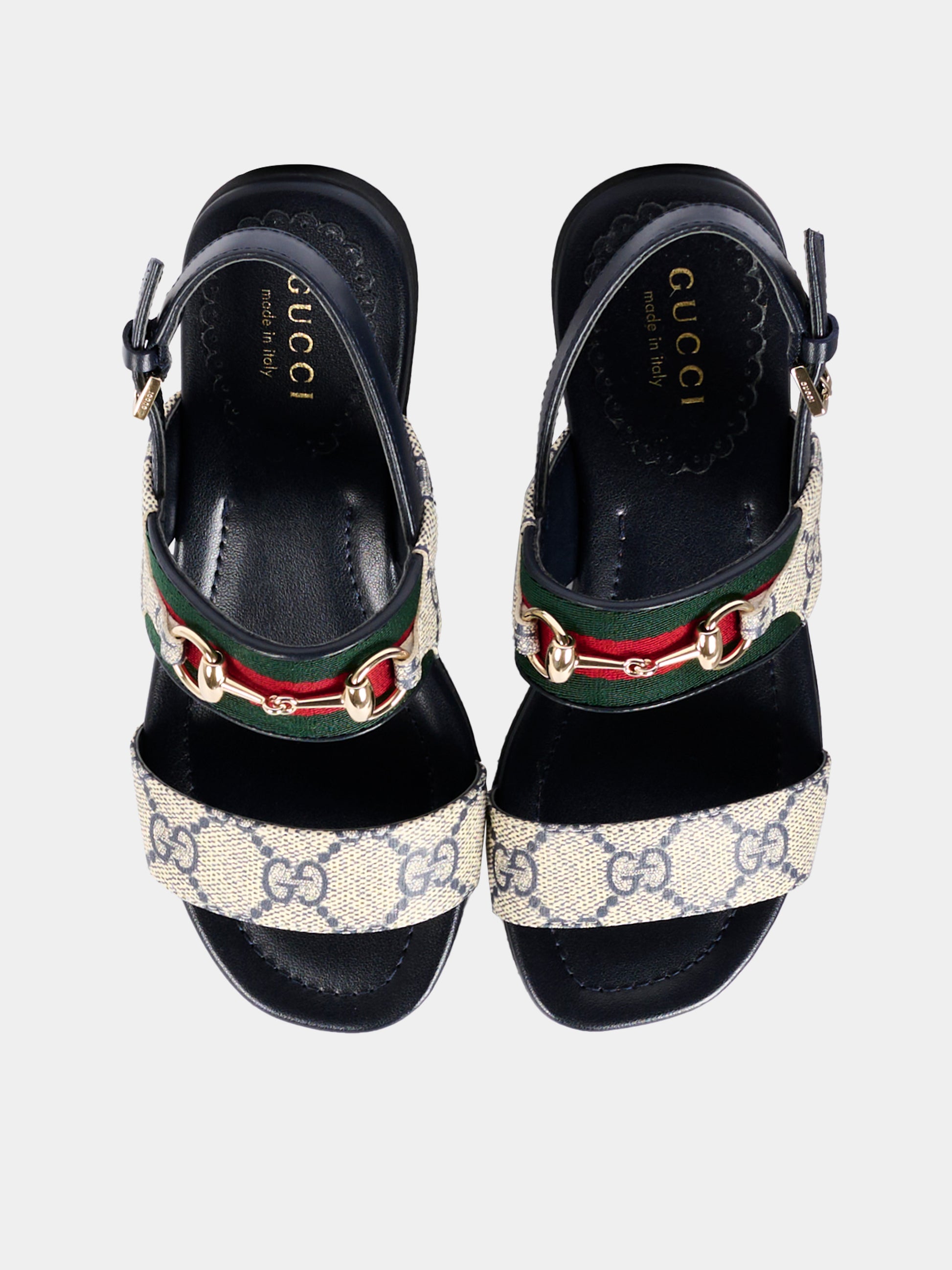 Sandalo blu per bambina con GG Supreme,Gucci Kids,857719 FAFM7 4061