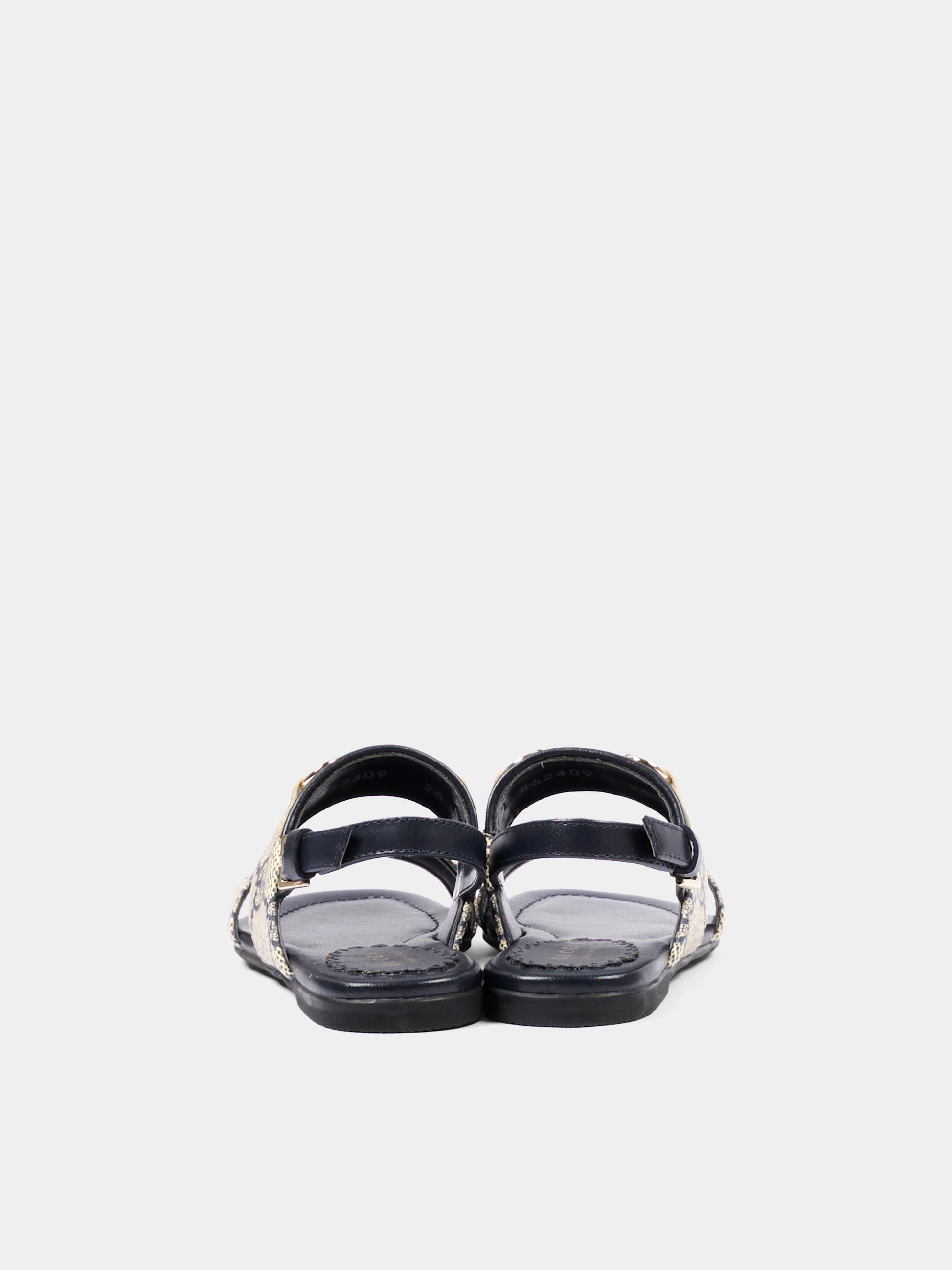 Sandali beige per bambina con Web,Gucci Kids,862409 FAFM7 4061