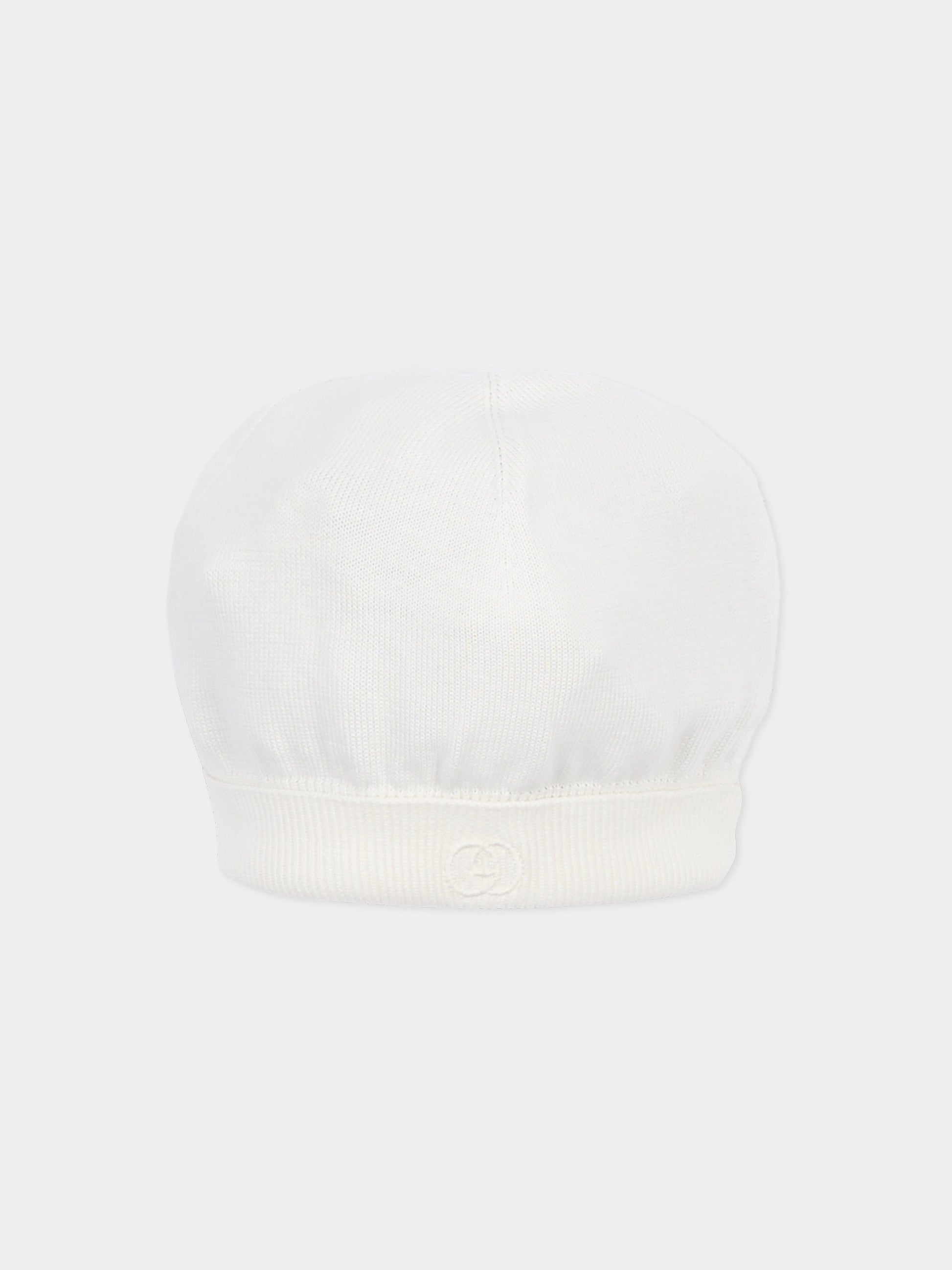 Cappello avorio per neonati con GG,Gucci Kids,854306 3K111 9100