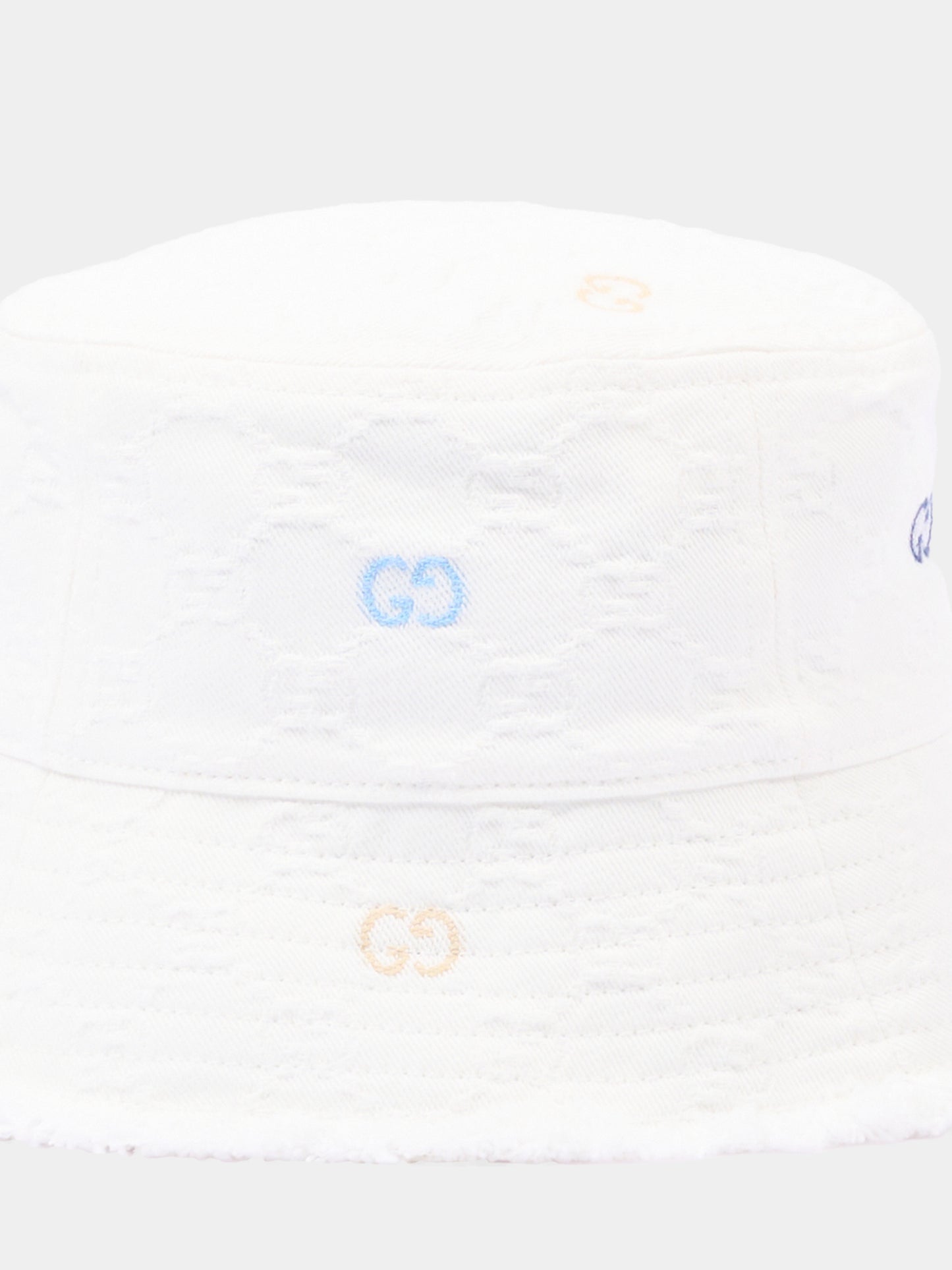 Cloche bianca per bambini con monogram GG,Gucci Kids,860005 3HBH7 9000