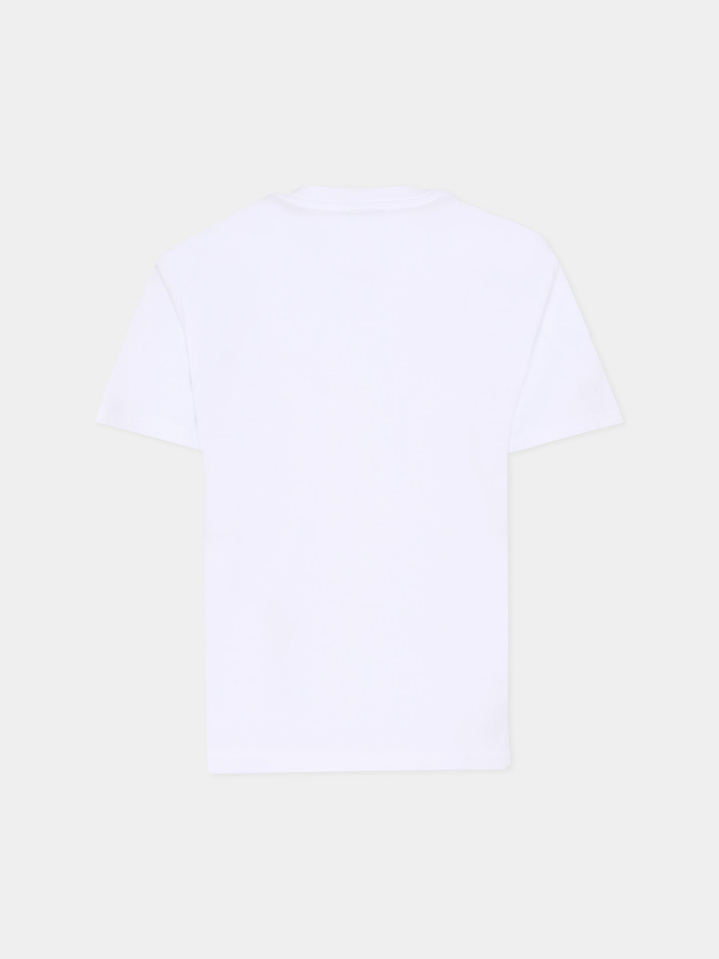 T-shirt bianca per bambini con stampa isola,Casablanca,KSP26 JTS 038 01 EX BC