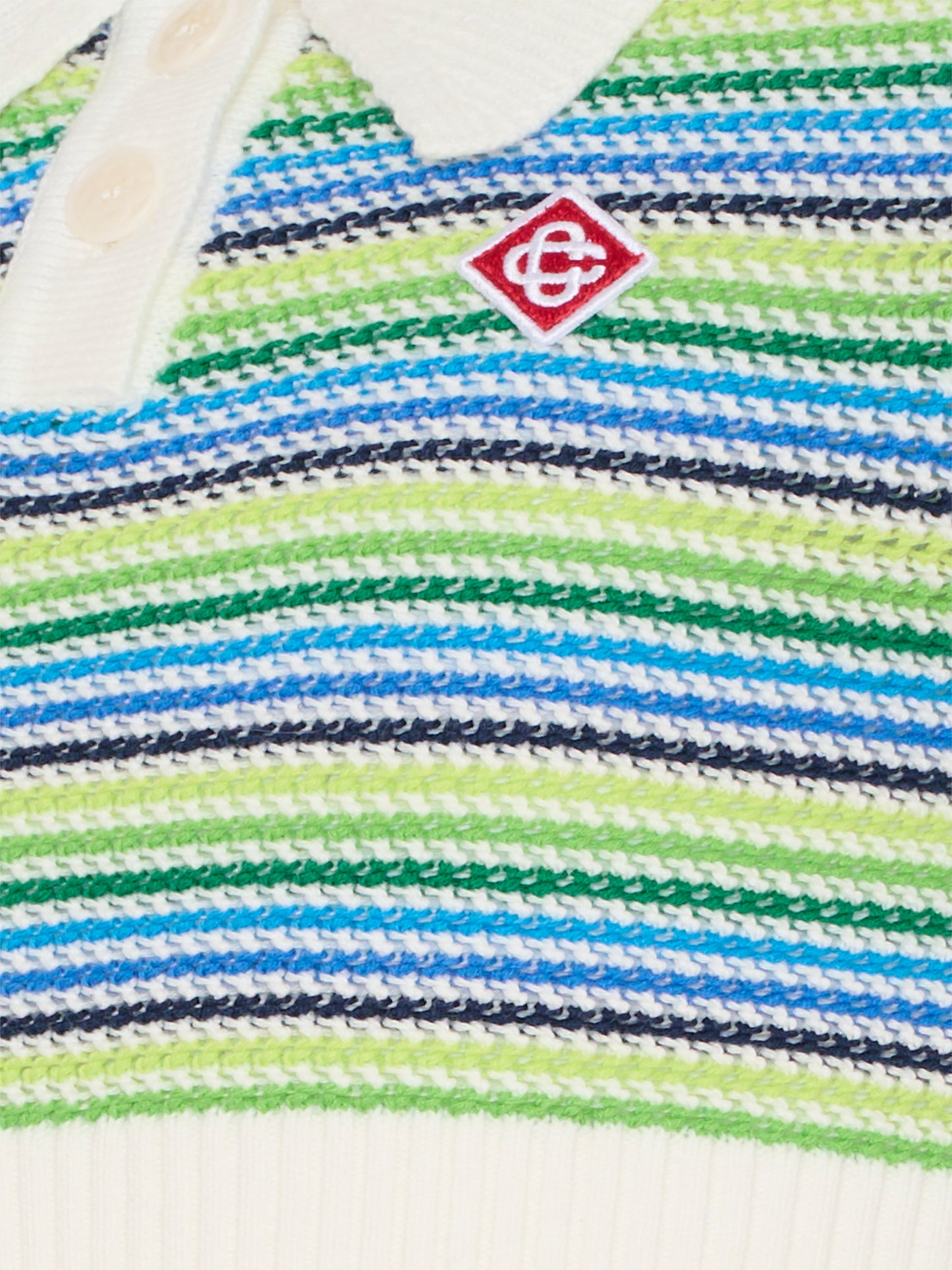 Polo crop multicolor per bambina con logo,Casablanca,KSP26 KW 1363 01 EX BC