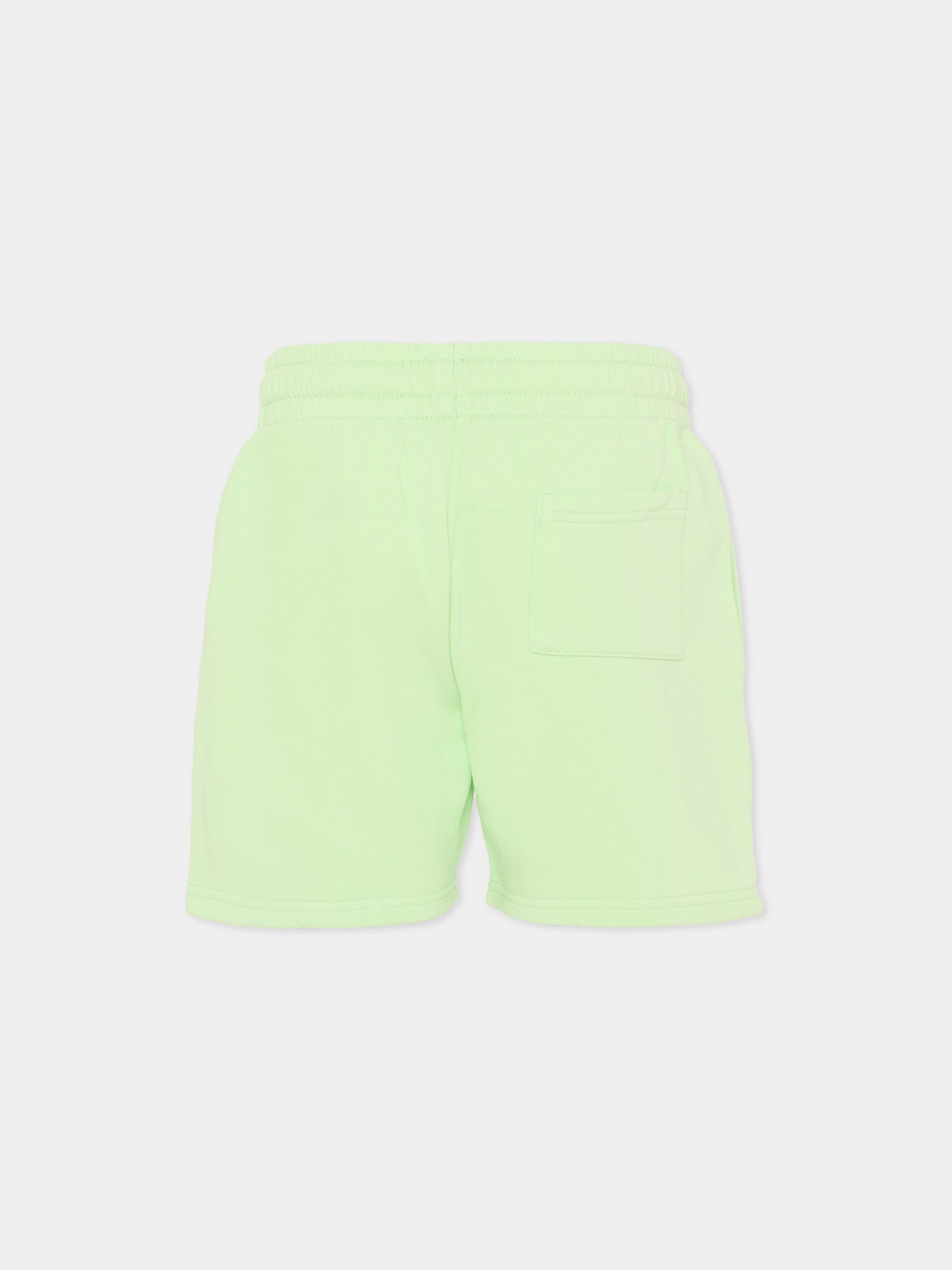 Shorts verdi per bambino con stampa isola,Casablanca,KSP26 JTR 266 01 EX BC
