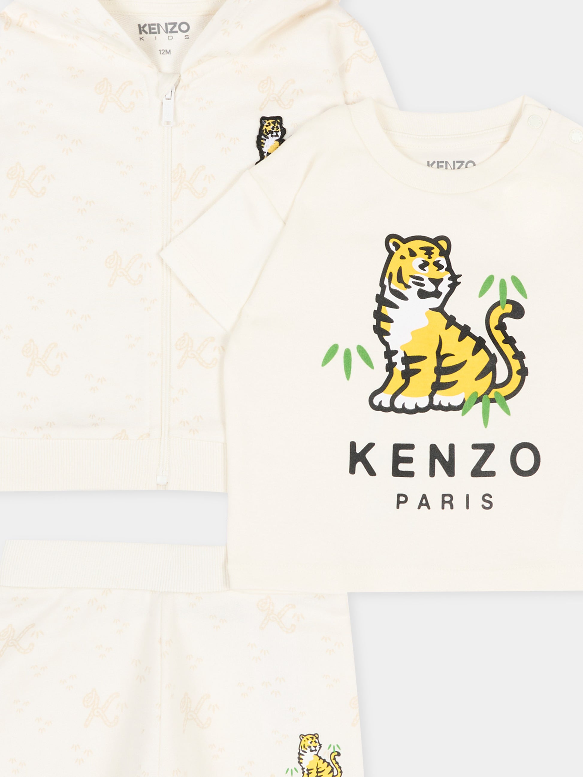 Completo sportivo avorio con logo Tiger,Kenzo Kids,K61617 117
