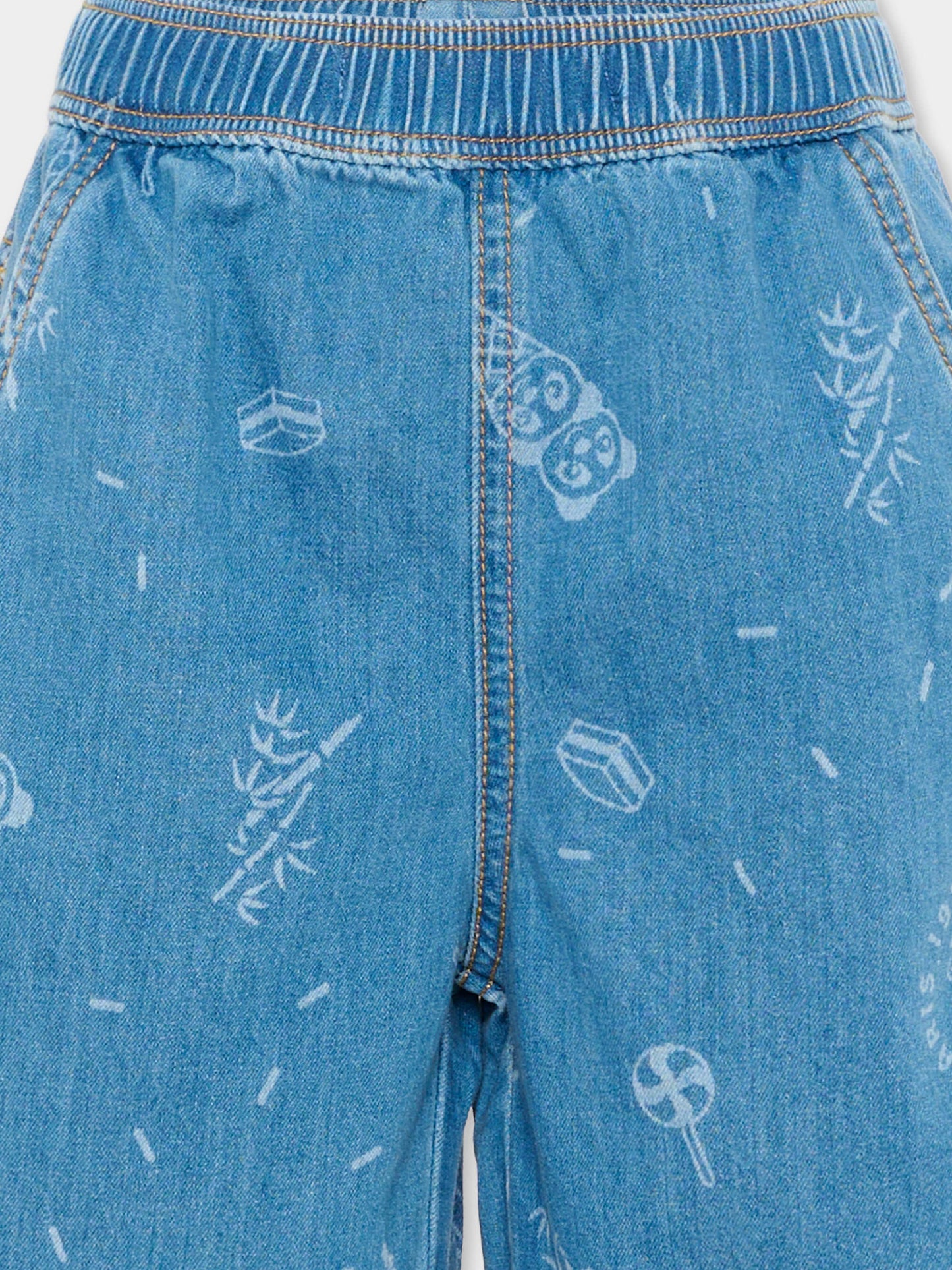 Shorts denim per bambino con stampa,Kenzo Kids,K61646 Z45